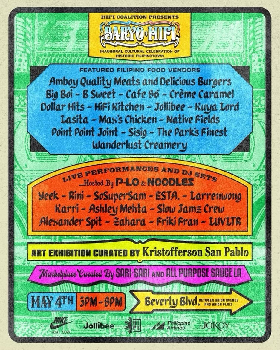 🇵🇭BIG FIL-AM COMMUNITY EVENT HAPPENING!!! 🫨

We&rsquo;re soo excited to be alongside some big hitters in the food, music, entertainment, &amp; fashion scene for the inaugural celebration of Historic Filipinotown! 

Hosted by @p_lo &amp; @noodz so 