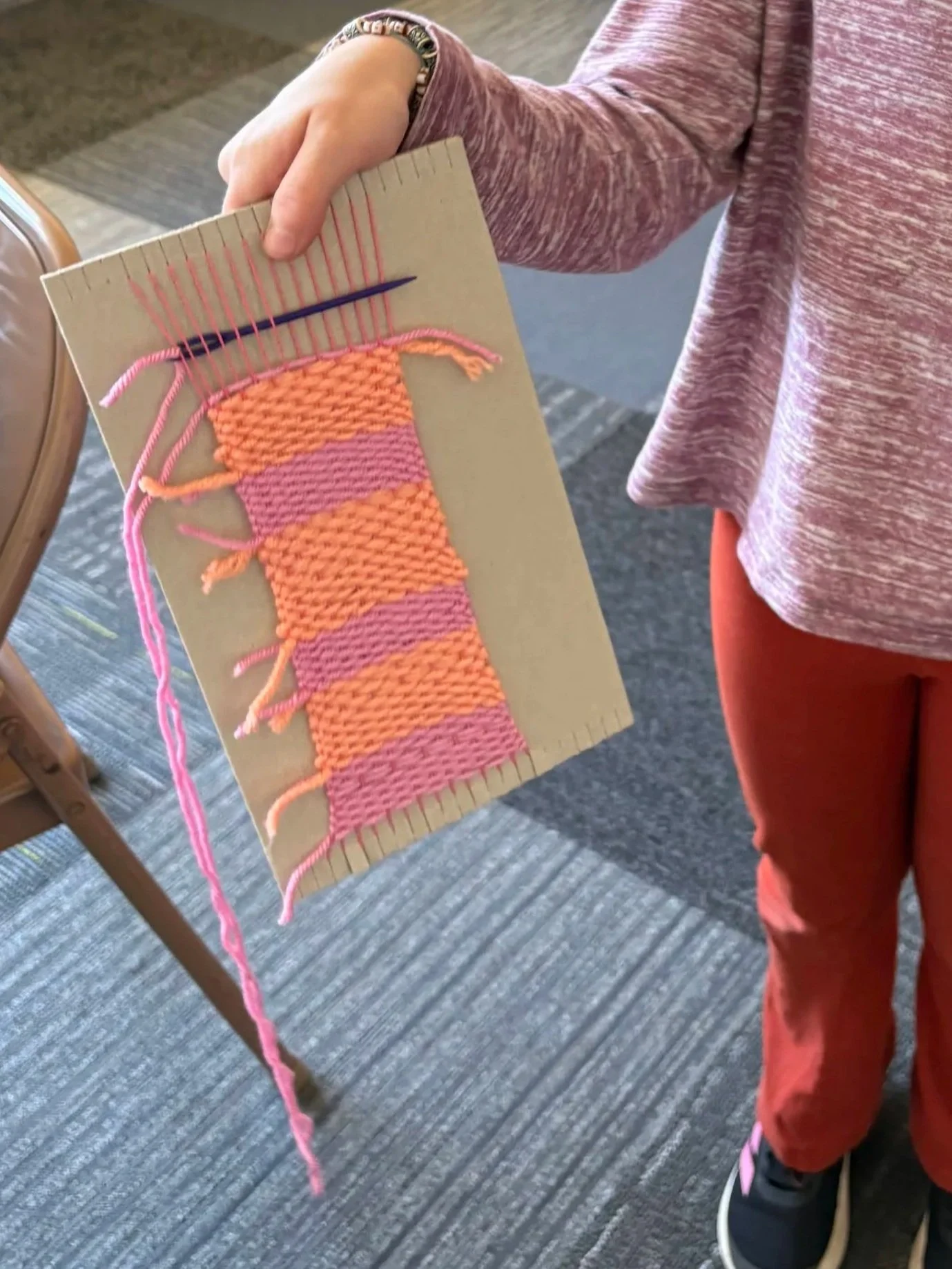 A mapmaker weaving project with the Textile Center.