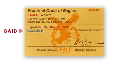 GAID on membership card