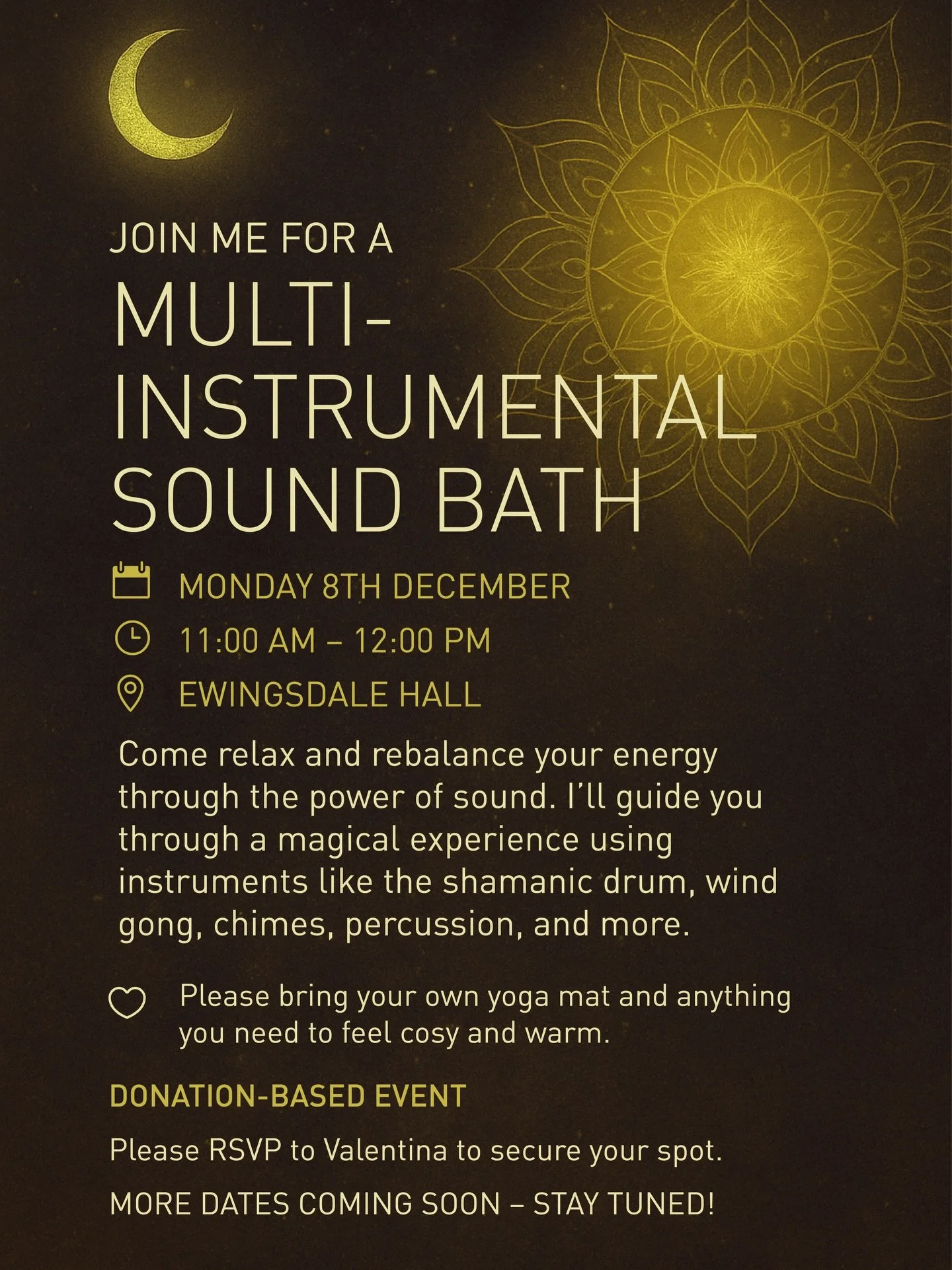✨ Next Sound Bath Healing Sessions in Byron Bay ✨
I&rsquo;m so happy to invite you to two upcoming multi-instrumental sound baths next week.

Come relax, release, and reconnect through the power of sound.

I&rsquo;ll guide you on a soothing journey u