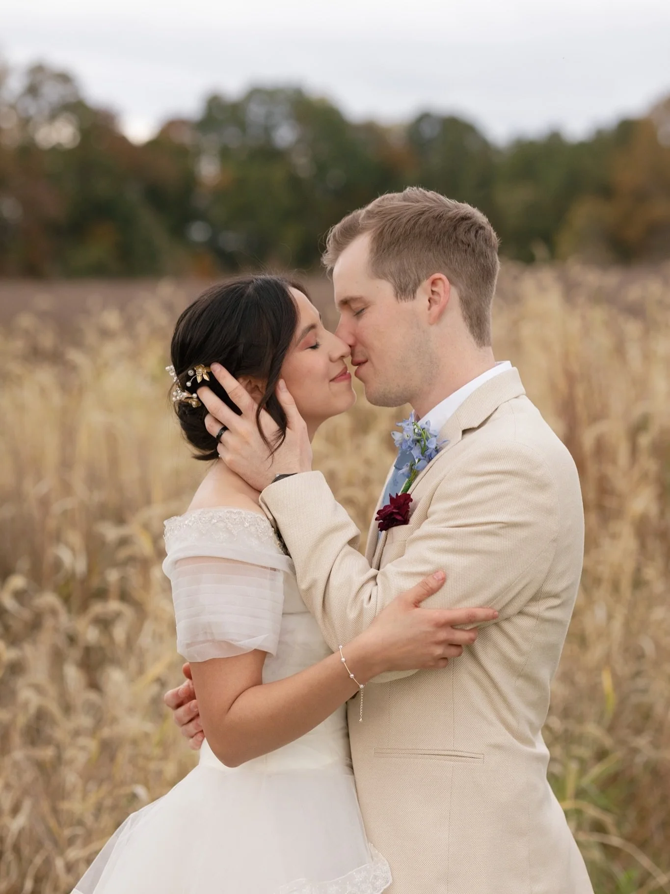 Bethany and Scotty&rsquo;s day was one of those where every moment felt intentional. Quiet excitement during getting ready, the sweetest details tucked into every corner, and a room full of nothing but smiles. The bridesmaids peeking out the door dur