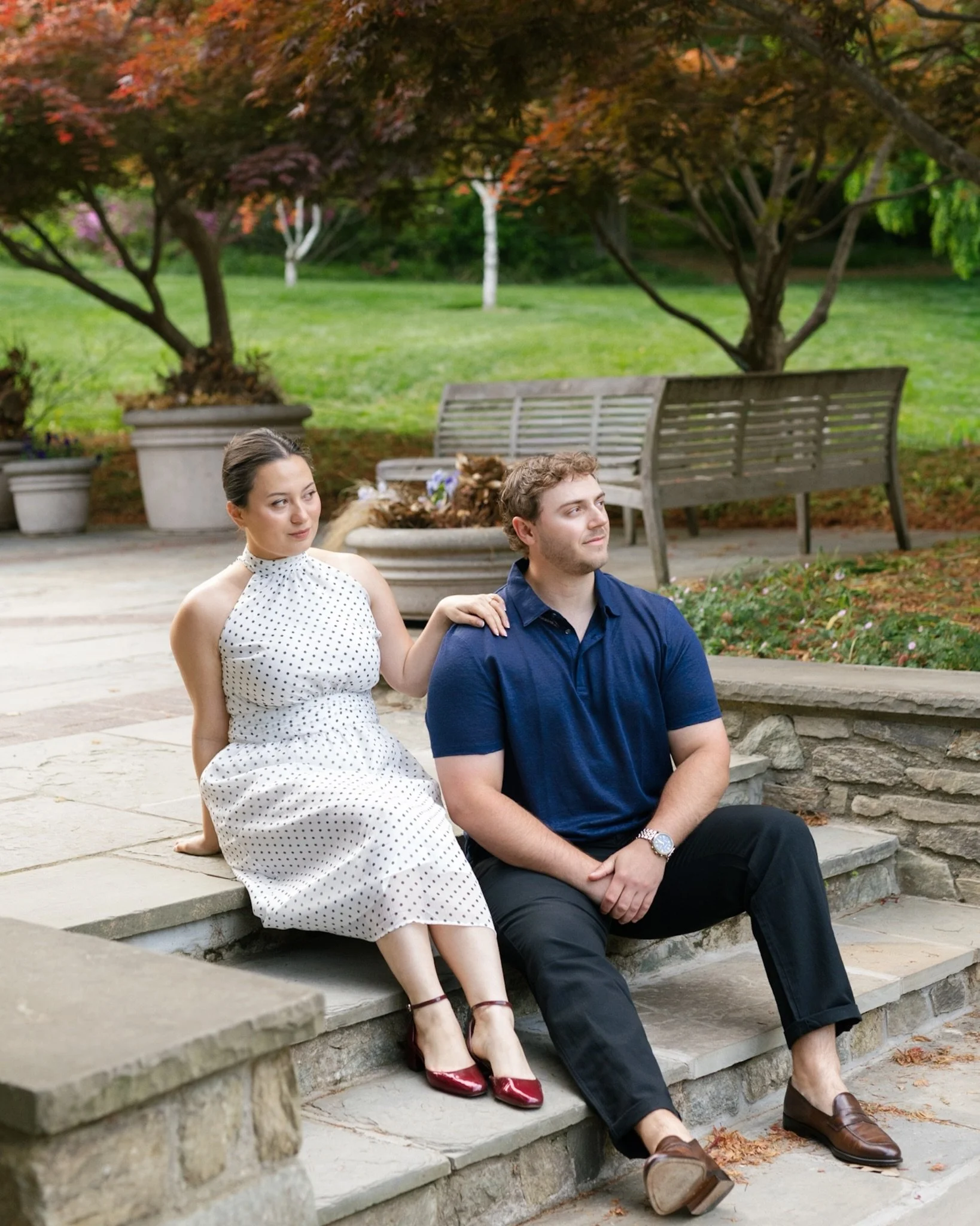 Madelyn + David at Brookside Gardens 🌿🌼

We spent the evening wandering, getting a little lost in all the blooms, and chatting through all things wedding planning (my fav kind of session, honestly). These two are so easy together and it shows in ev