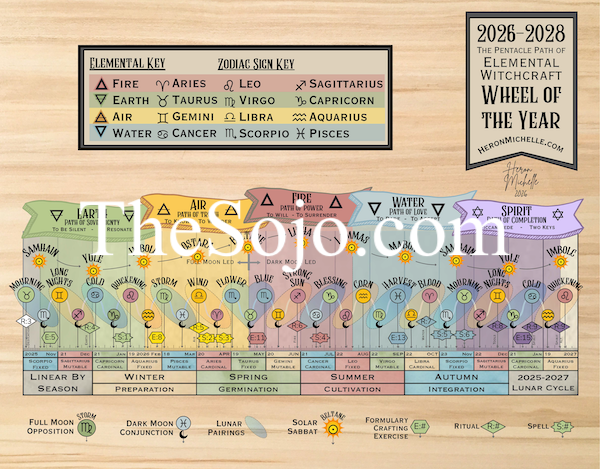 2026-2028 Calendar for The Pentacle Path of Elemental Witchcraft (PDF)
