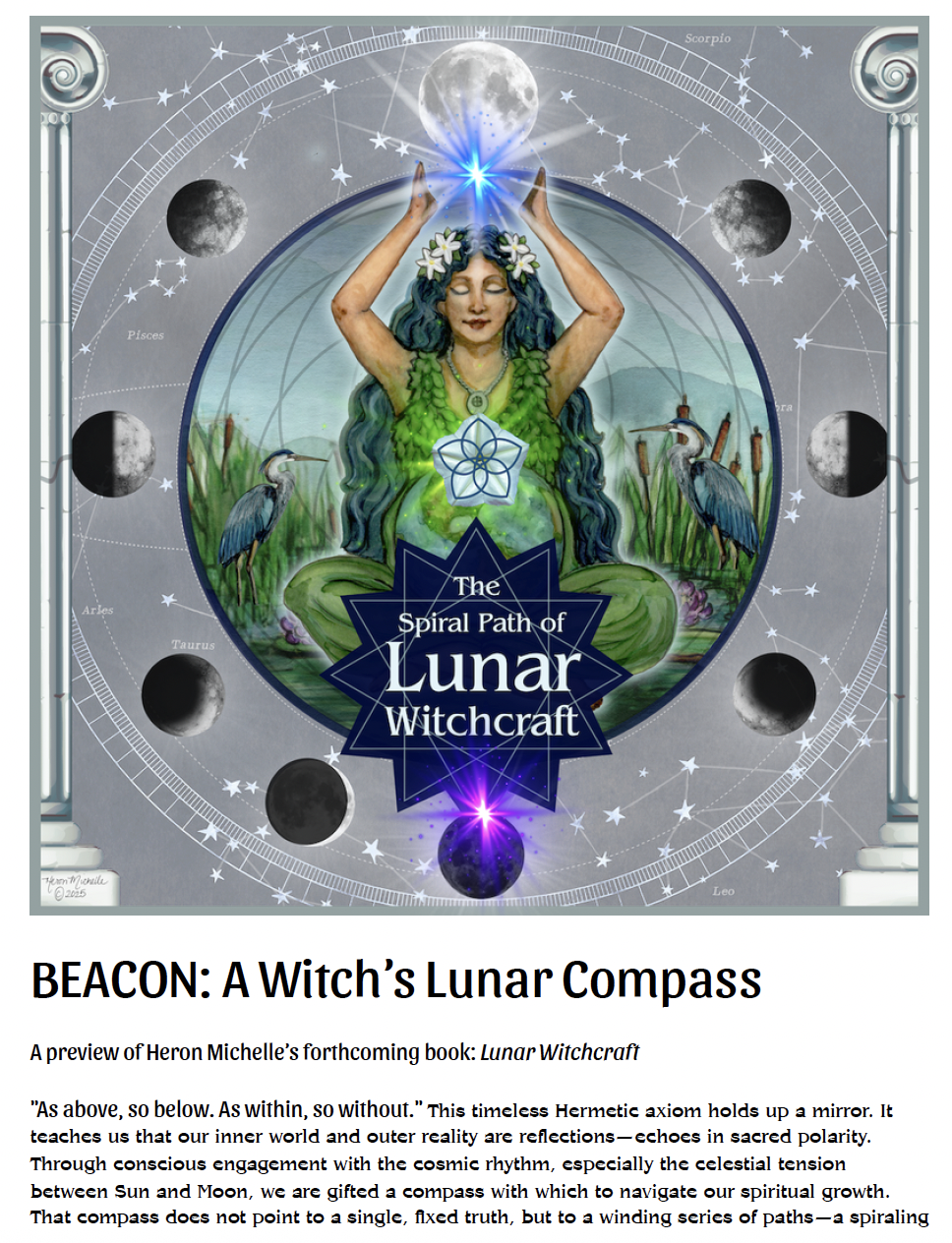 Lunar Witchcraft preview: BEACON system with 12 Goddesses (PDF Download)