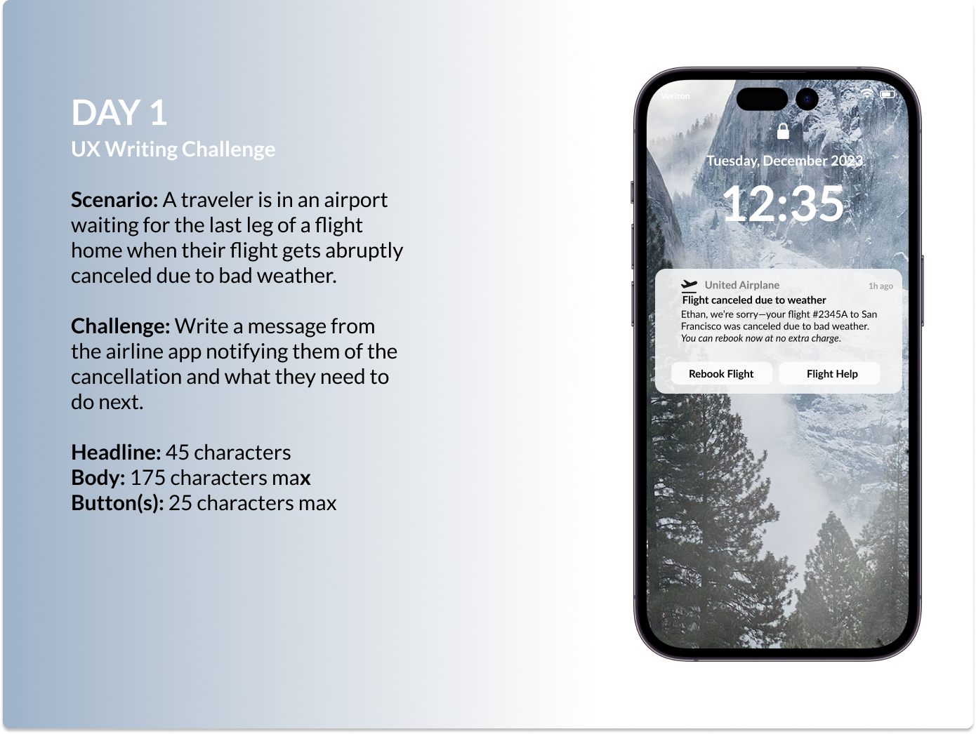 Designing Clear Notifications for an Airline Mobile App