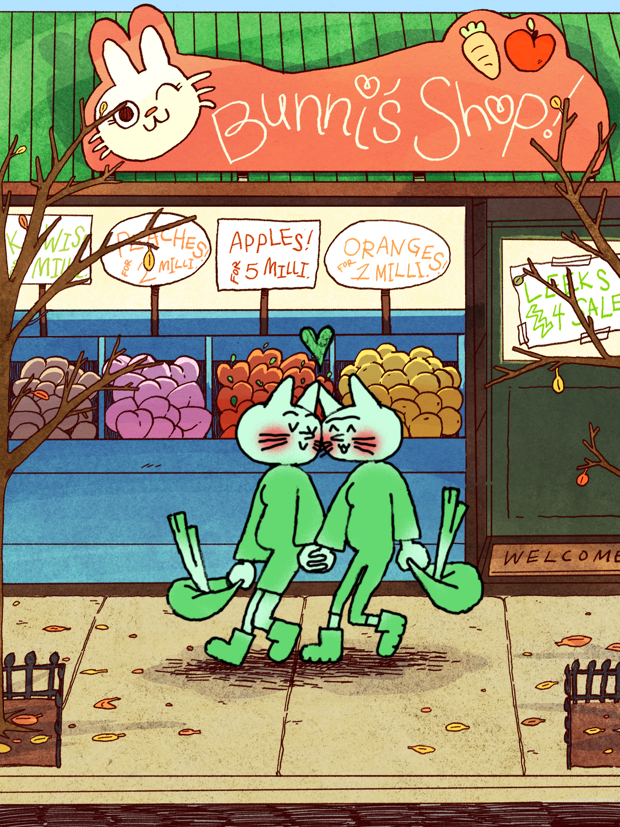 Buying leeks and walking home under the bare trees. -Buson