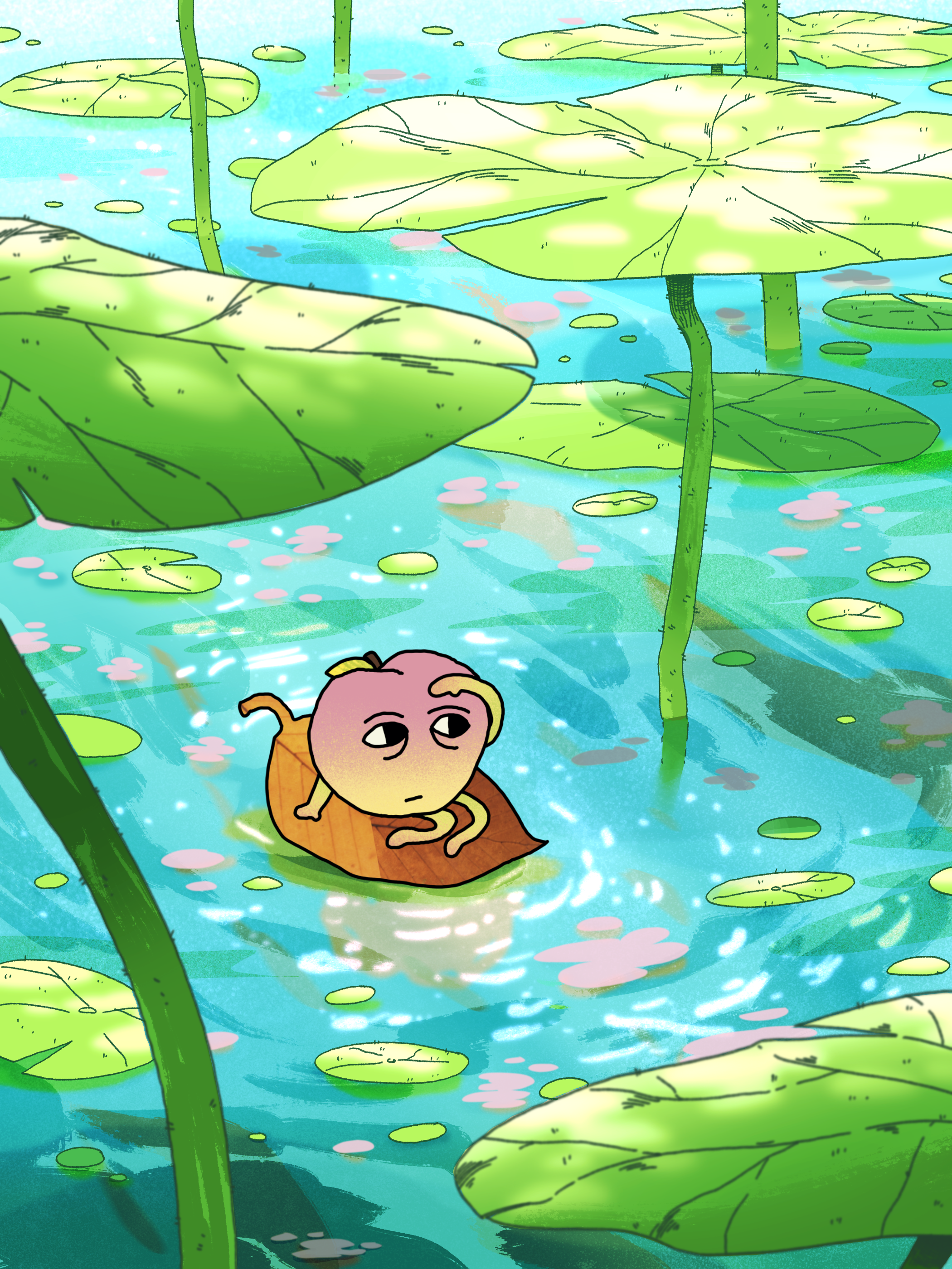 Will that very peach come floating down the small stream? The mists of springtime. -Issa