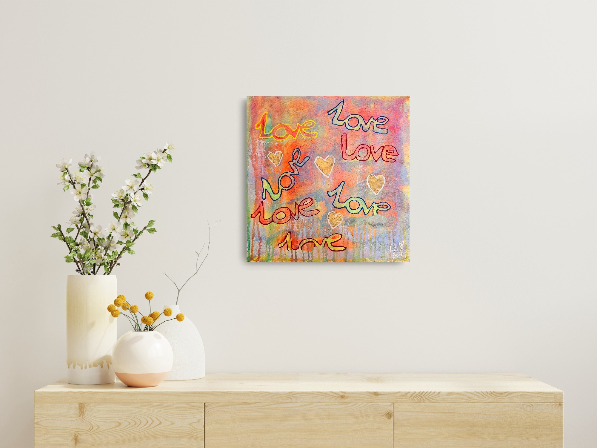 'Simply Love' Mixed media Painting