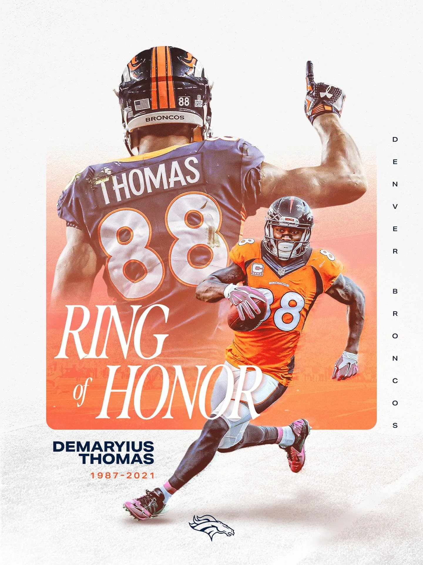 Ring of Honor. Forever 88. 🧡💙
#DT88 #DemaryiusThomas #BroncosCountry #DenverBroncos #BroncosLegend #ForeverBronco #ringofhonor