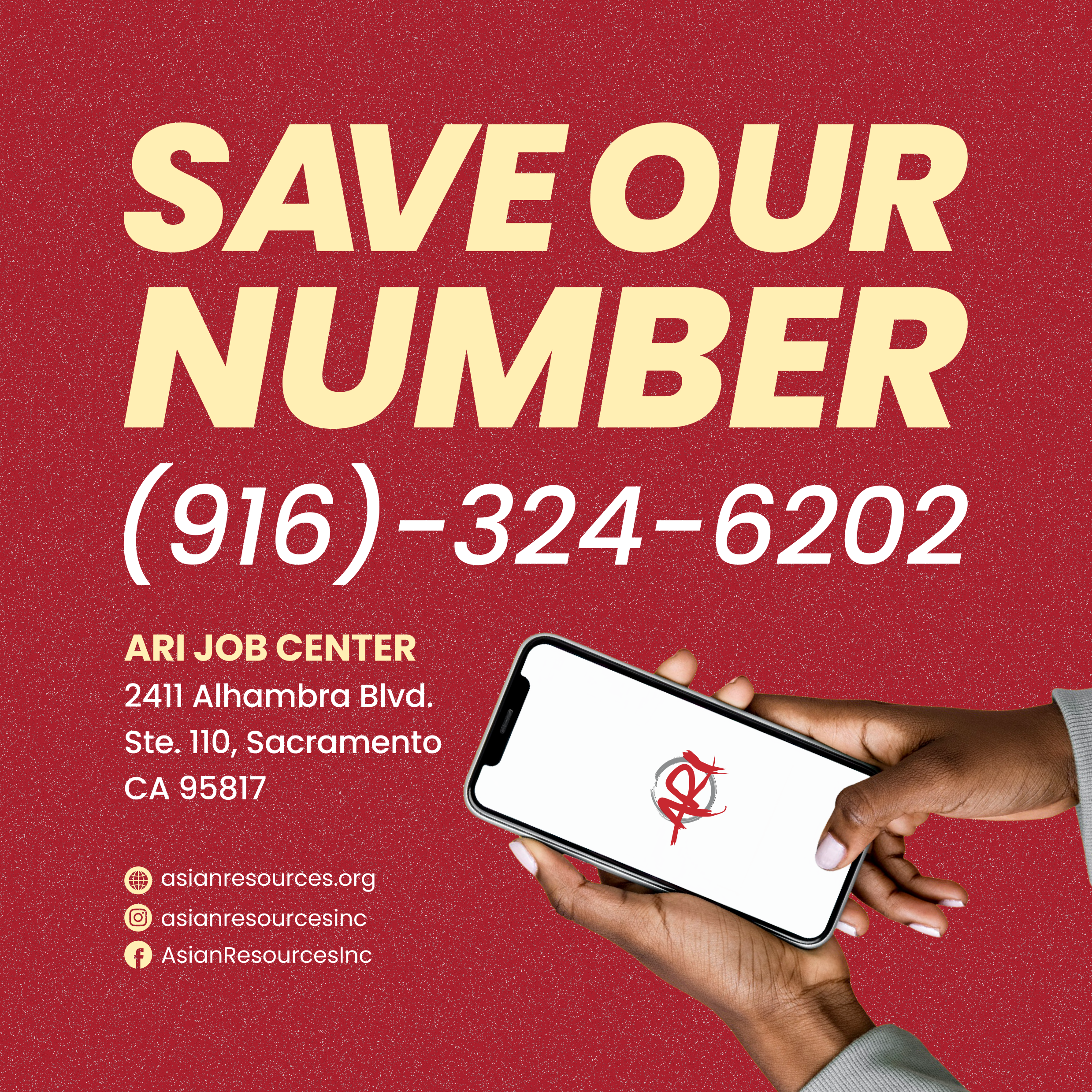 Save our Number ARI Job Center.png