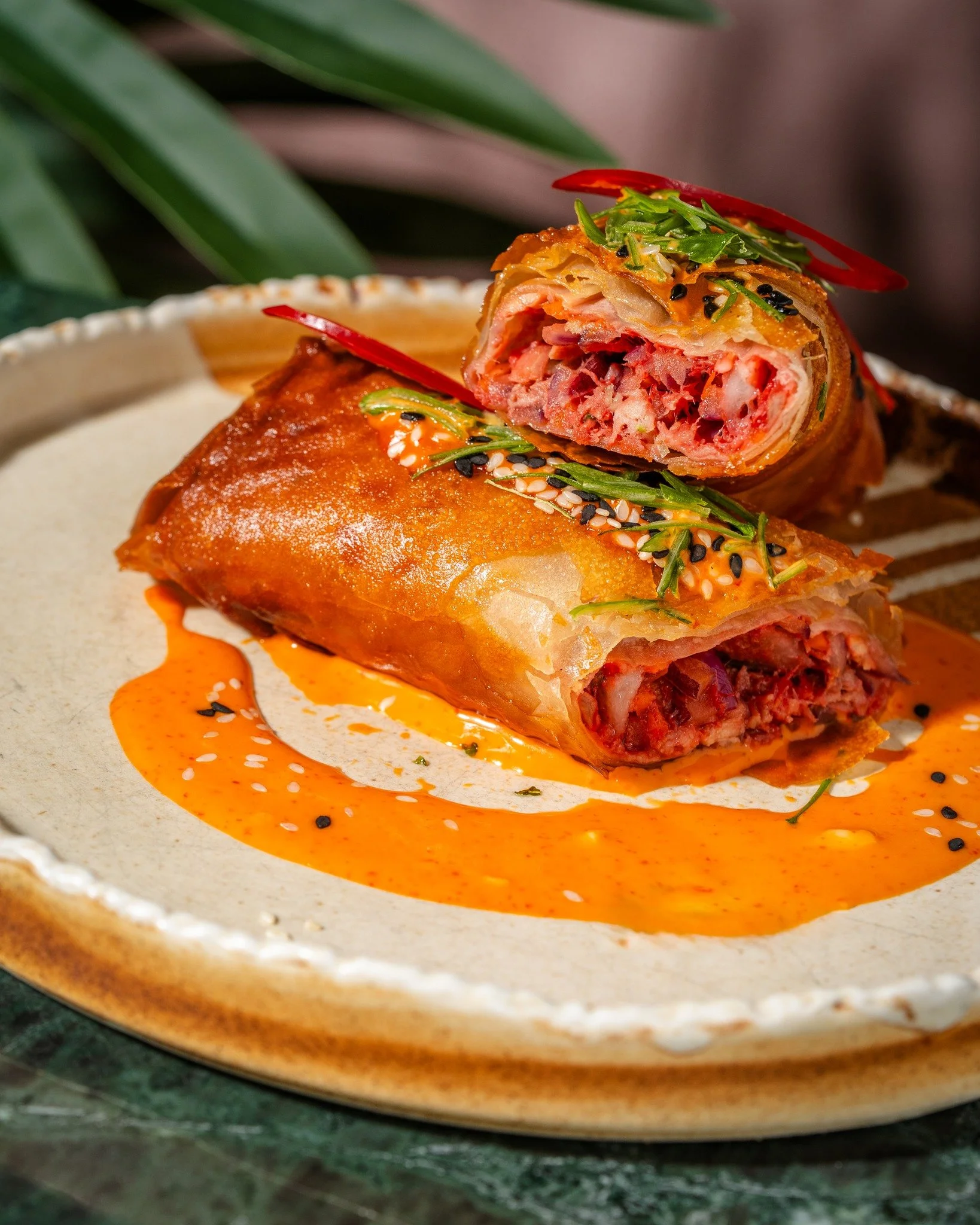 Fancy trying something new on our Menu? Get stuck into our GIANT Spring Rolls!

Char Siu Pork + Filo Pastry + Wela Mayo + Spring Onion
+ Ginger + Red Onion + Carrot. 

If you want a Moku life hack, try our Soy Gravy and dunk away. It's a match made i
