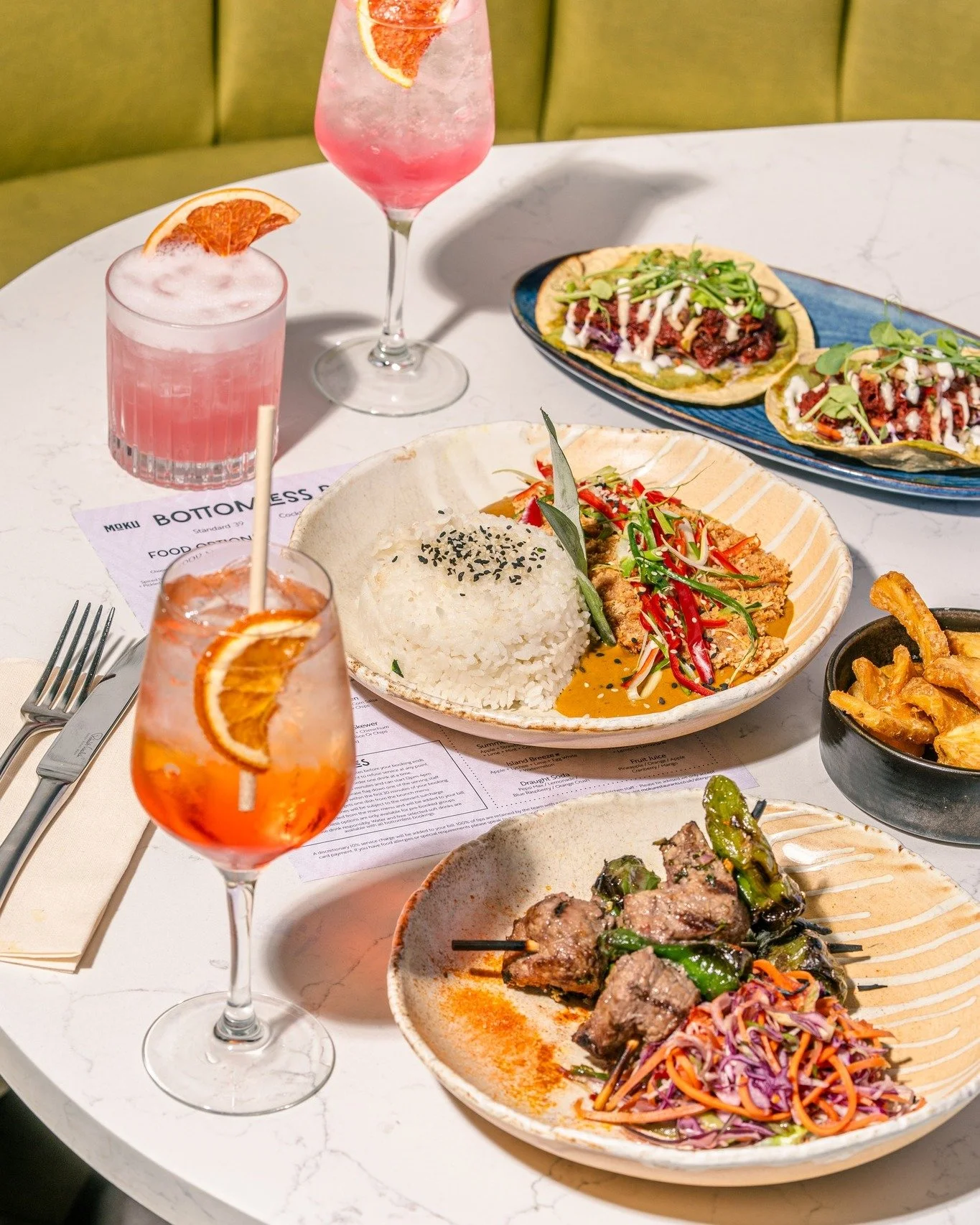 Need plan for a Brunch with the girls? We are down to our last remaining spots for the upcoming weekend. Never been? Heres what you get:

Choose a sensational brunch dish + 90 Mins of Bottomless Drinks:
Spritz Cocktails + Crisp Fizz + Spirit &amp; Mi