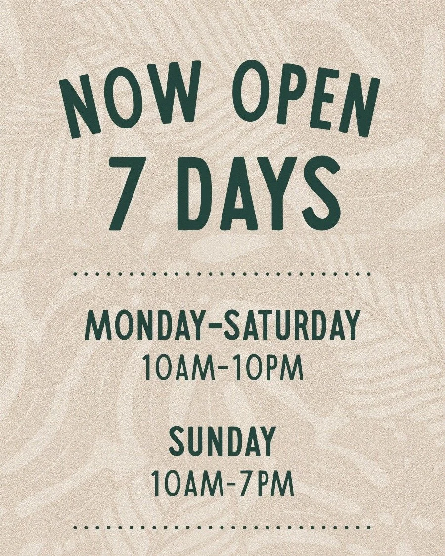 BIG NEWS! We're now open 7 days a week from 10am! Your Monday + Tuesday has just got a little brighter! 

Book your table for tomorrow via the link in our bio!
