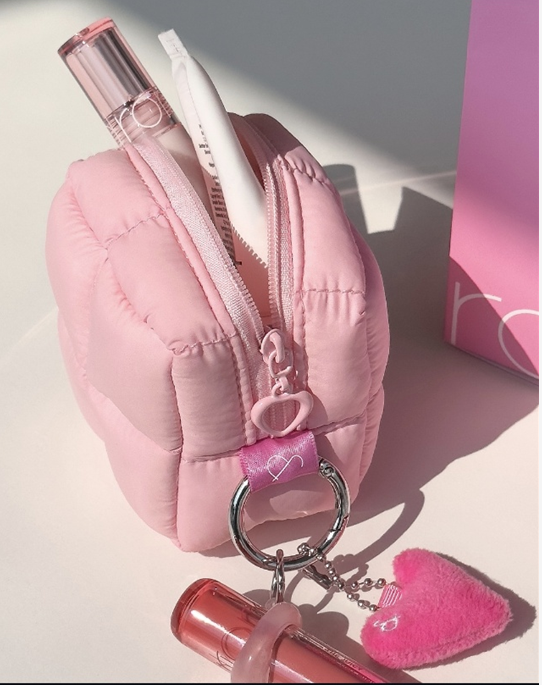 롬앤 핑크 파우치 및 핑크패브릭키링.PNG