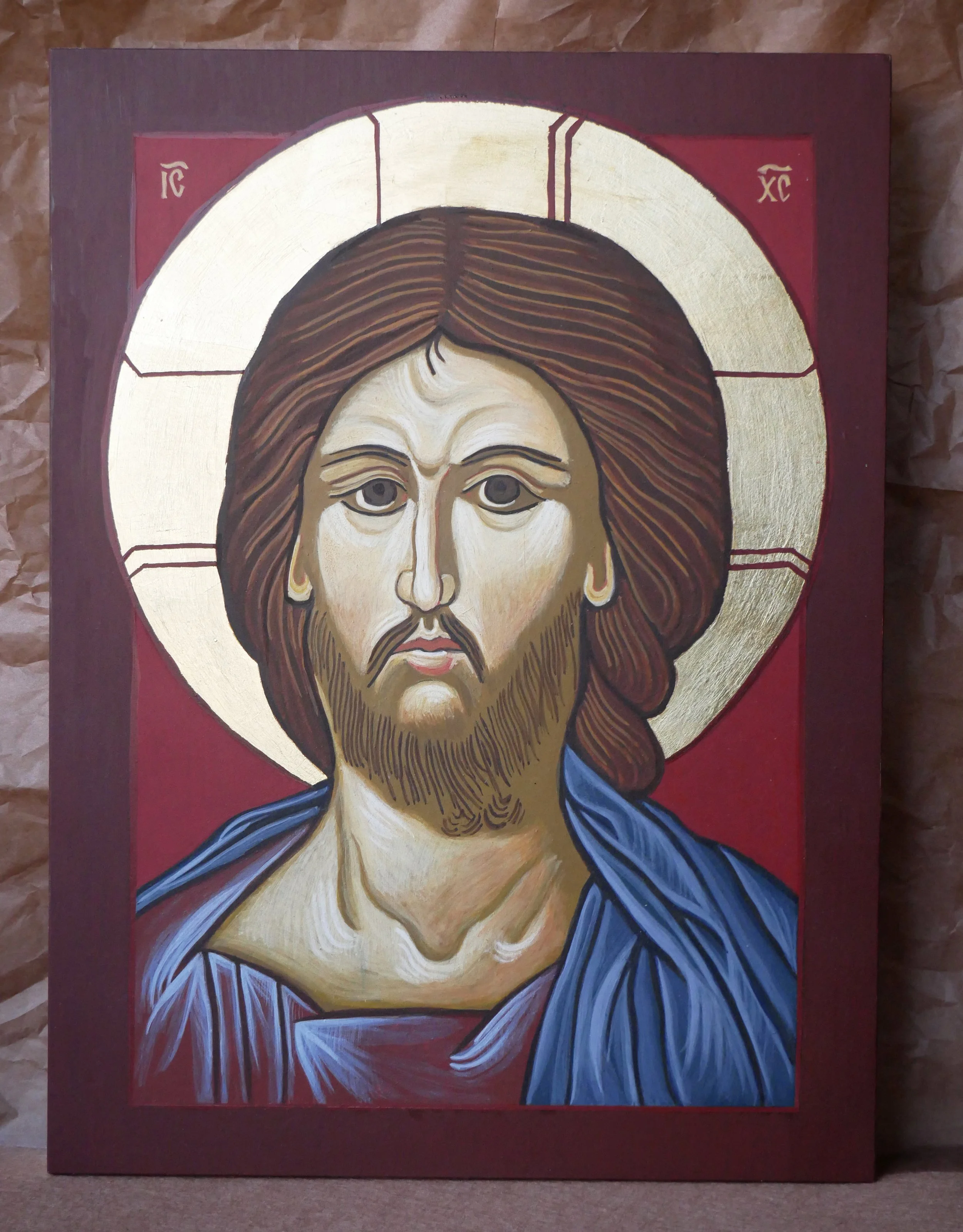 Christ Pantocrator, egg tempera on wood panel, 36 × 26 cm (14.2 × 10.2 in)