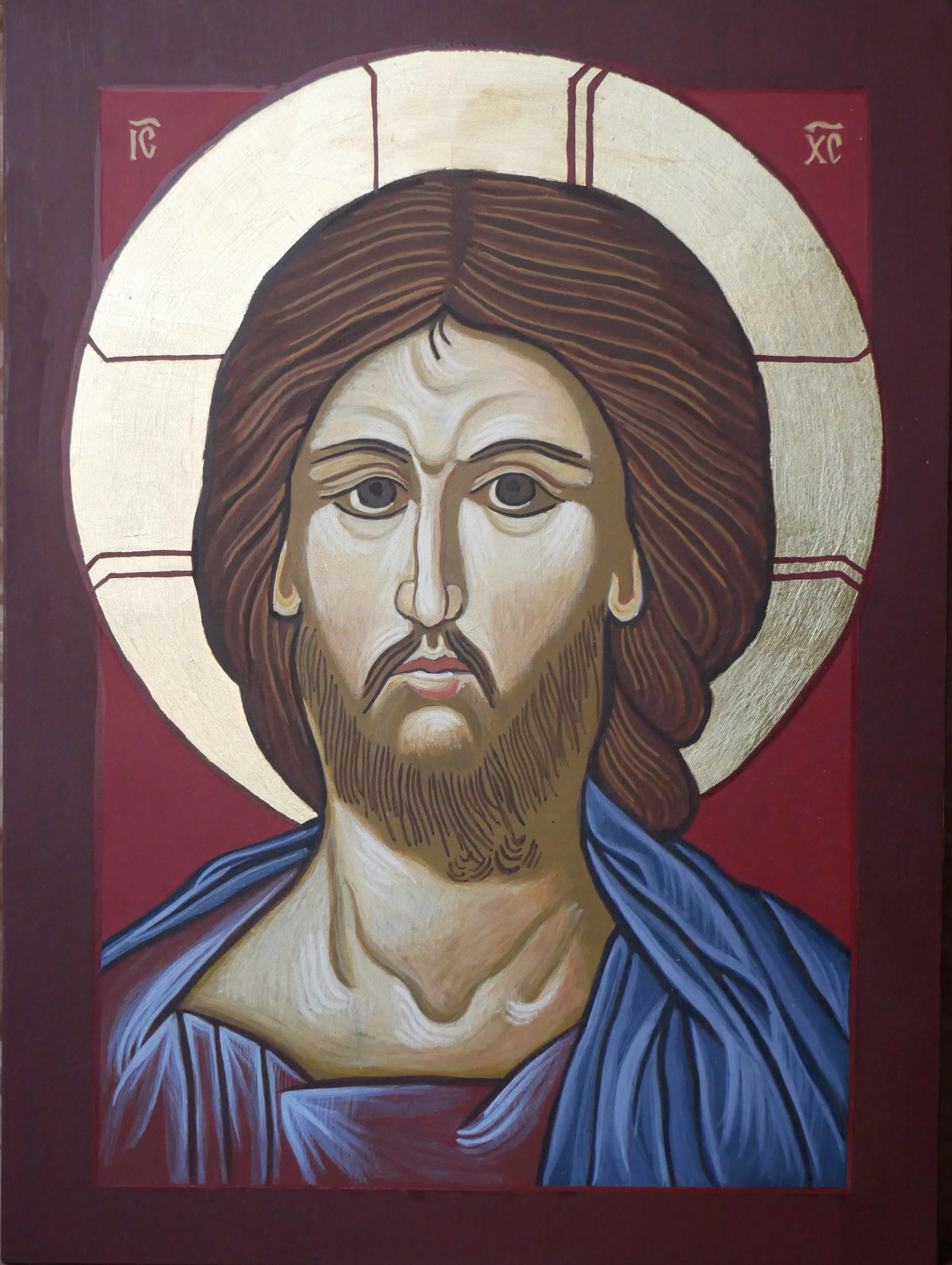 Christ Pantocrator, egg tempera on wood panel, 36 × 26 cm (14.2 × 10.2 in)