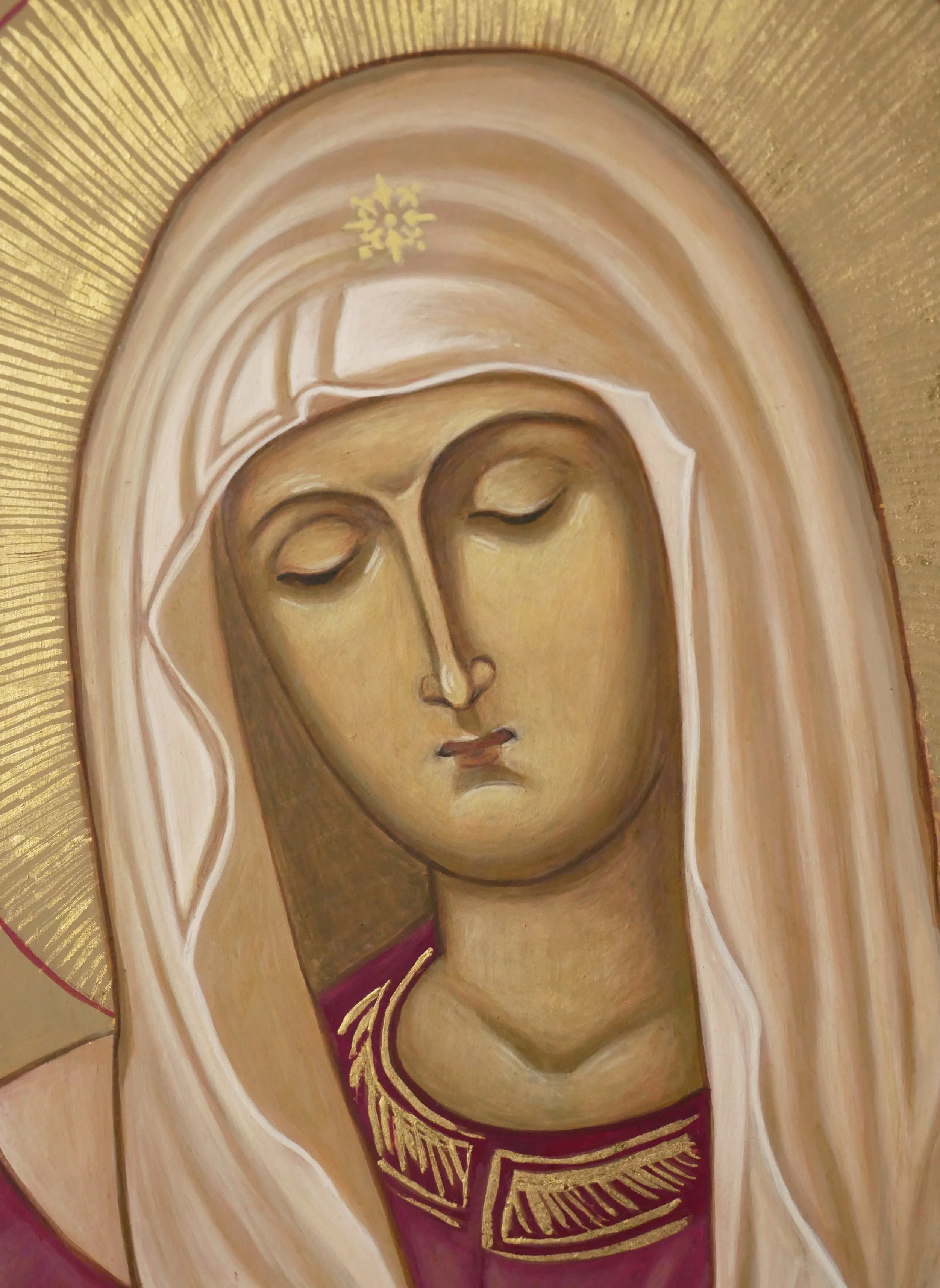Madonna, egg tempera on wood panel, 40 × 30 cm (15.7 × 11.8 in)