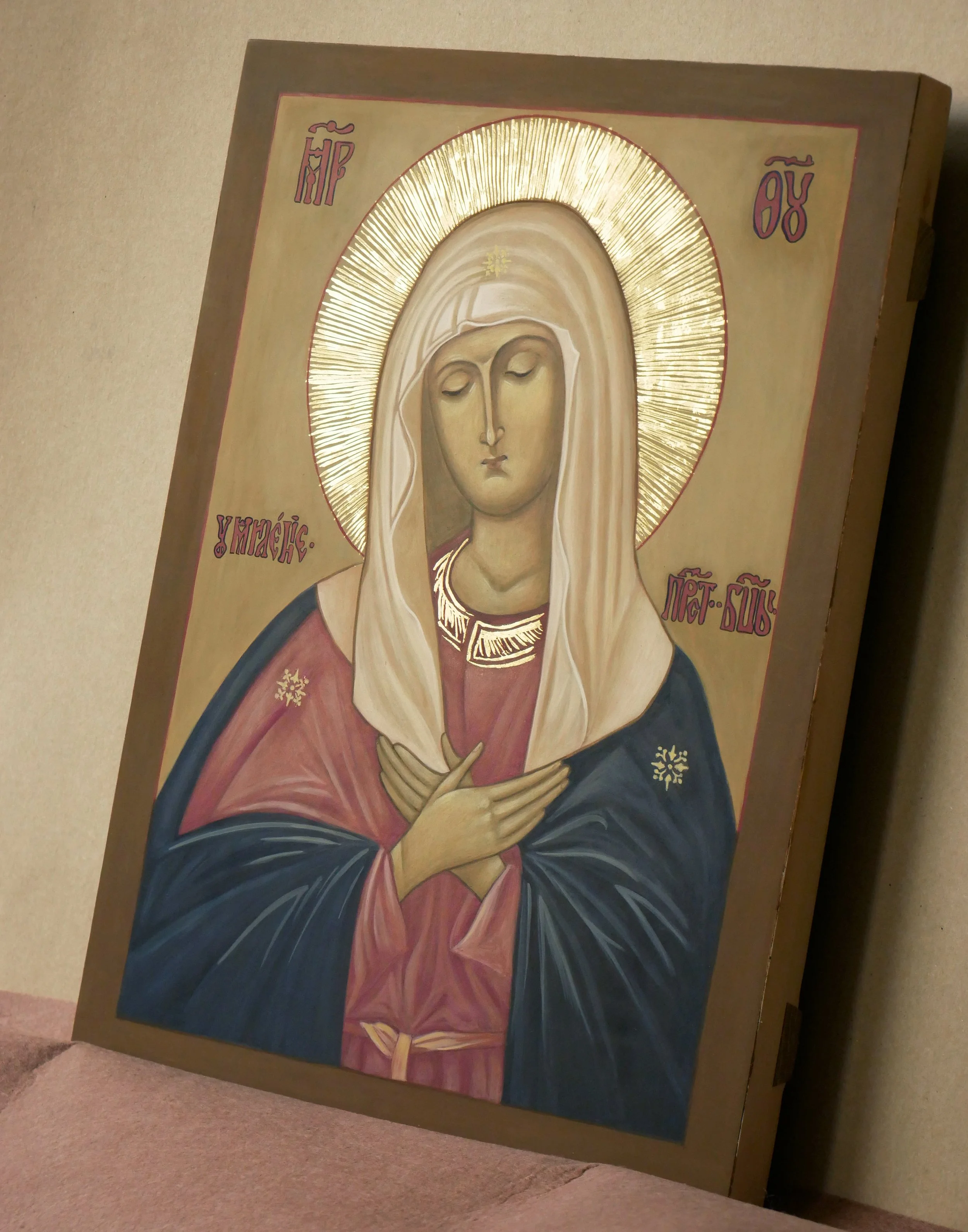Madonna, egg tempera on wood panel, 40 × 30 cm (15.7 × 11.8 in)