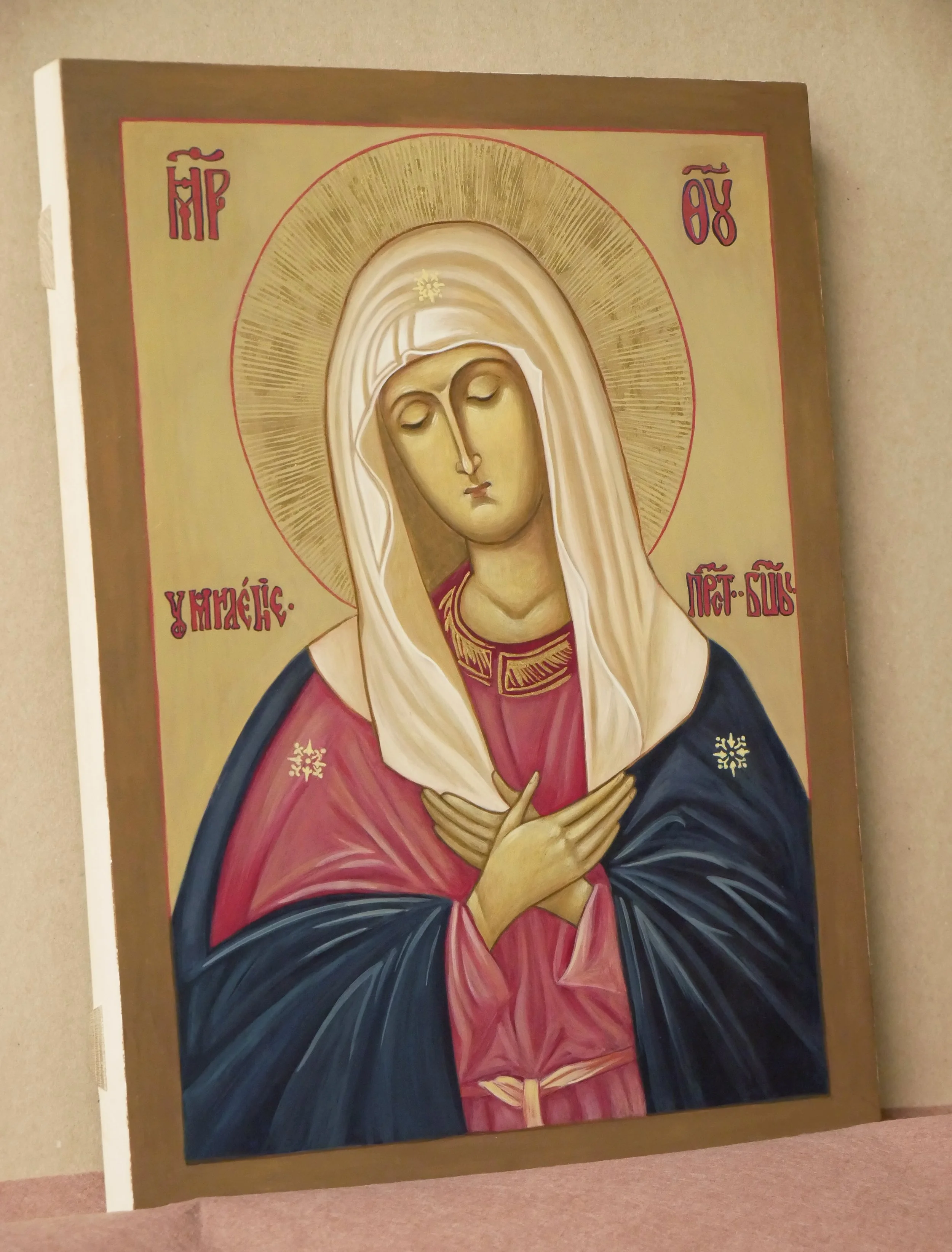 Madonna, egg tempera on wood panel, 40 × 30 cm (15.7 × 11.8 in)