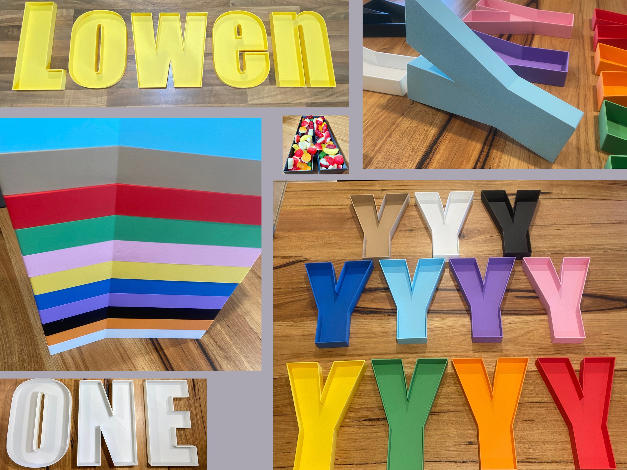 Fillable letter platters