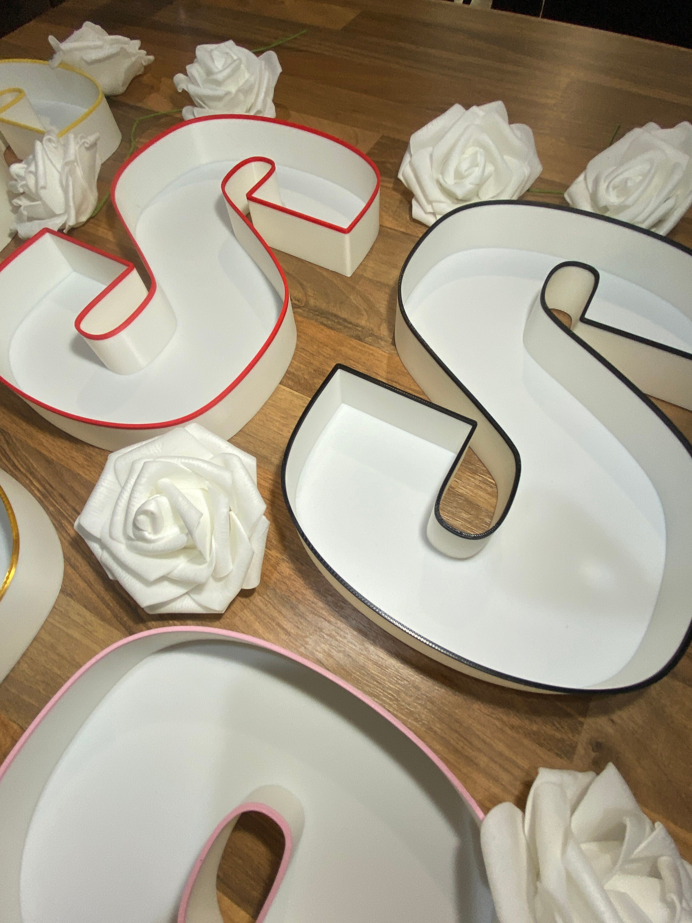 Fillable letter tray styled for birthday grazing table