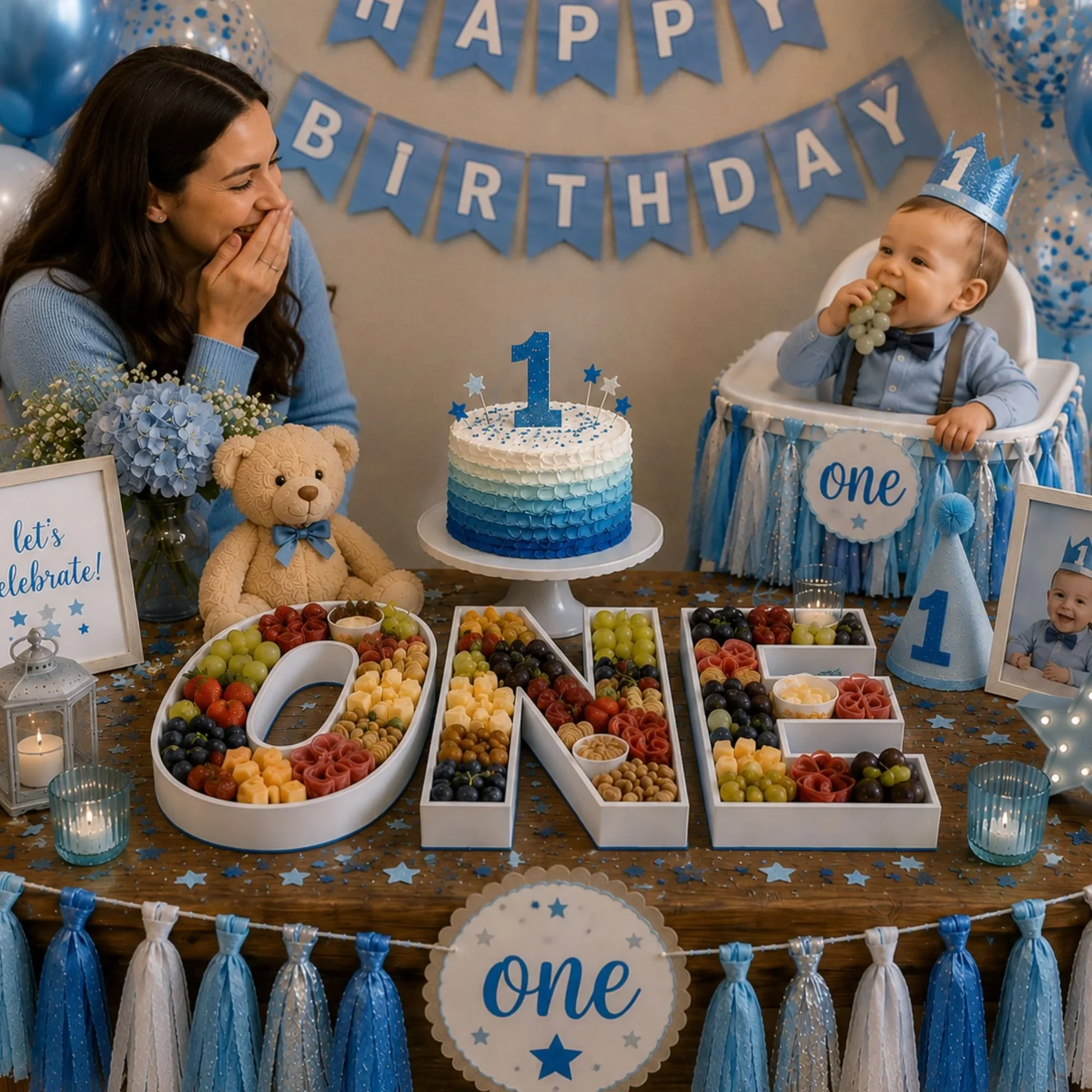 ONE Fruit Letter Tray Ideas for a First Birthday