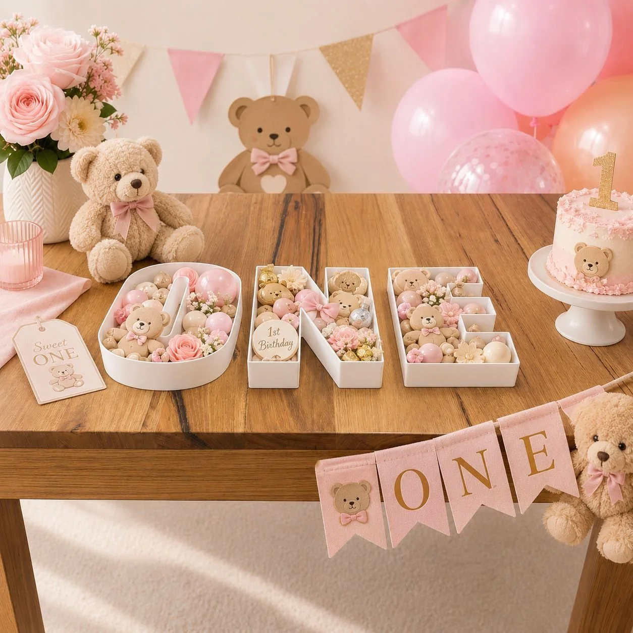 Teddy Bear ONE Birthday Decorations for a First Birthday