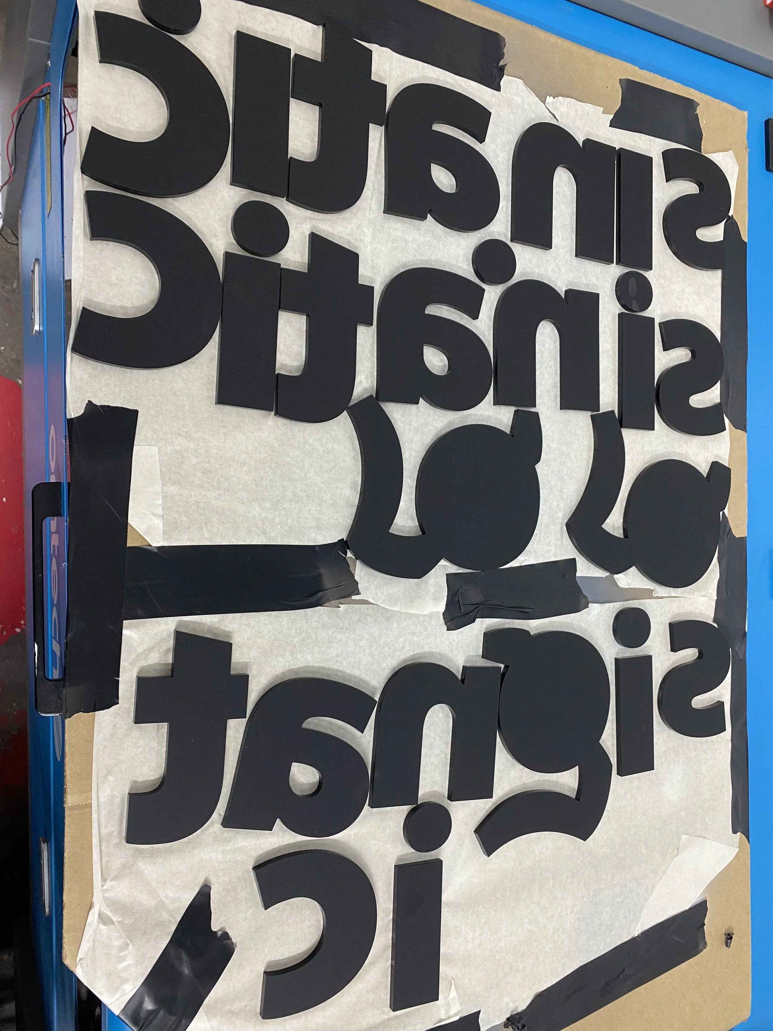 Gloss black laser cut acrylic edges