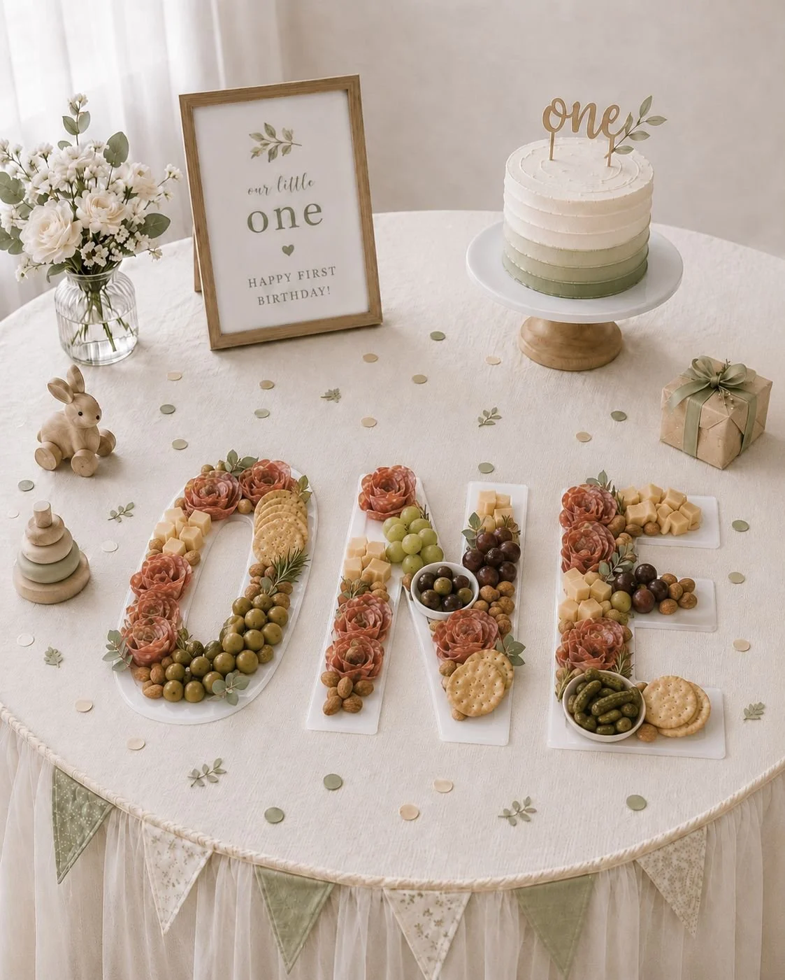 Acrylic charcuterie platter tray for number one food letters.jpg