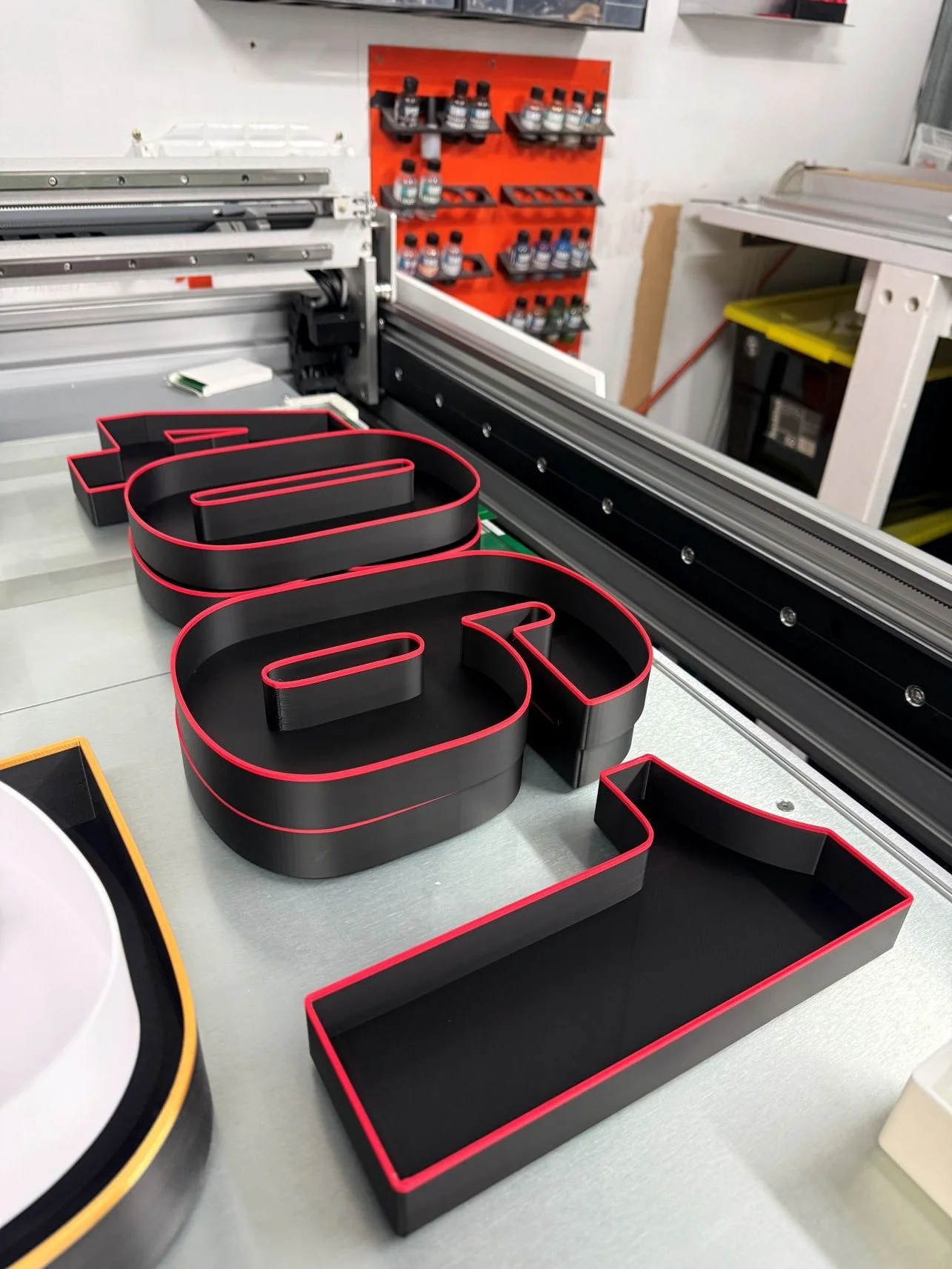 Red Black fillable trays for birthday party.JPG