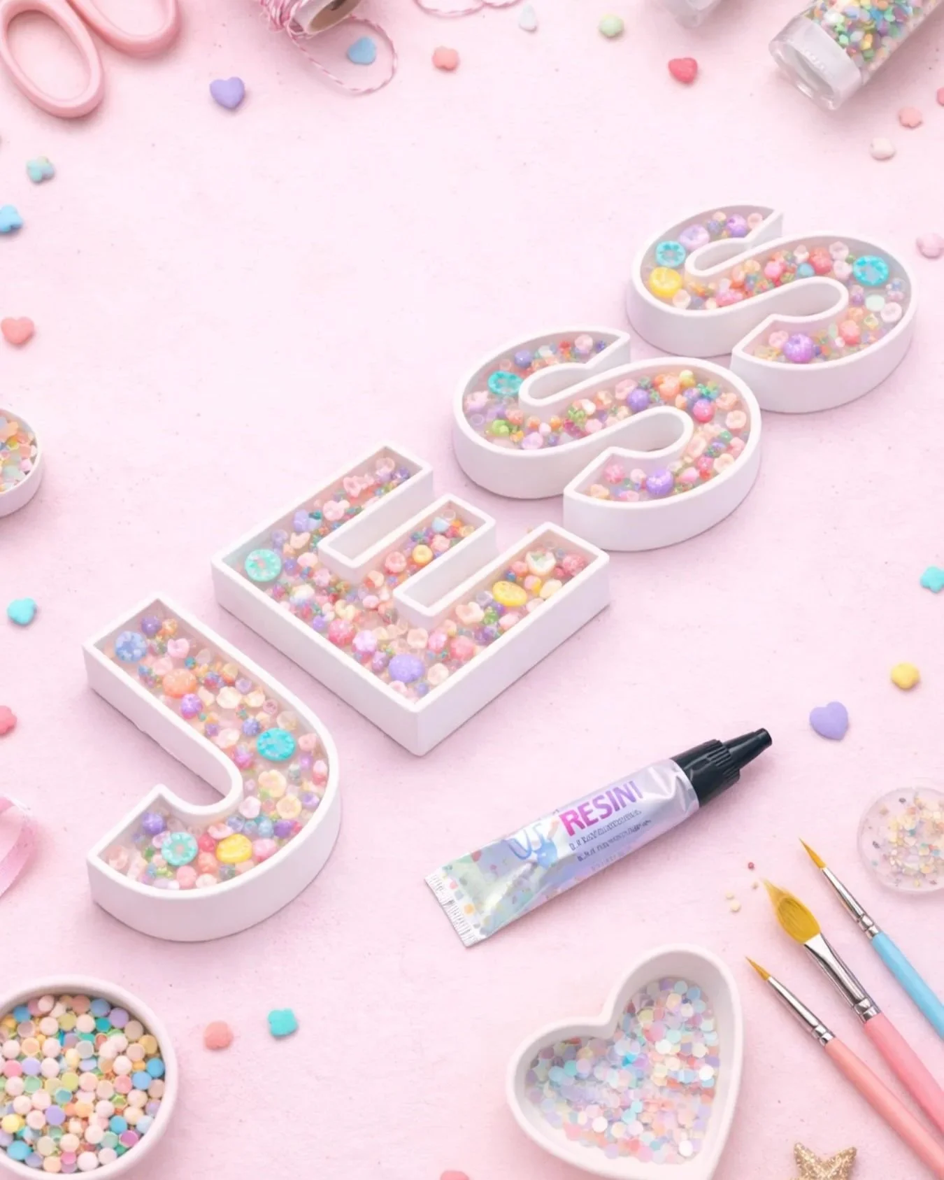 personalised name made with small craft letters