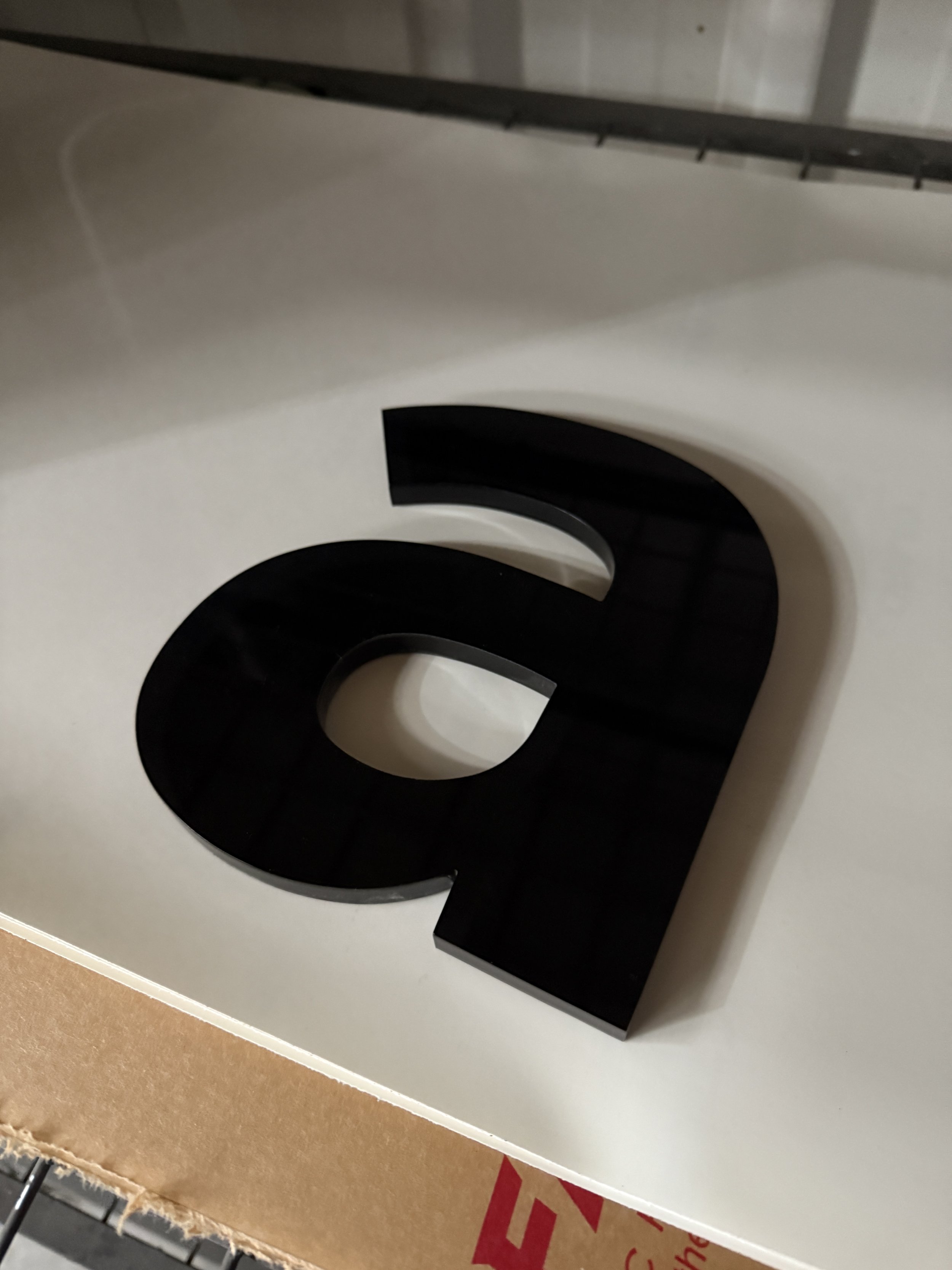 Black acrylic gloss letter A