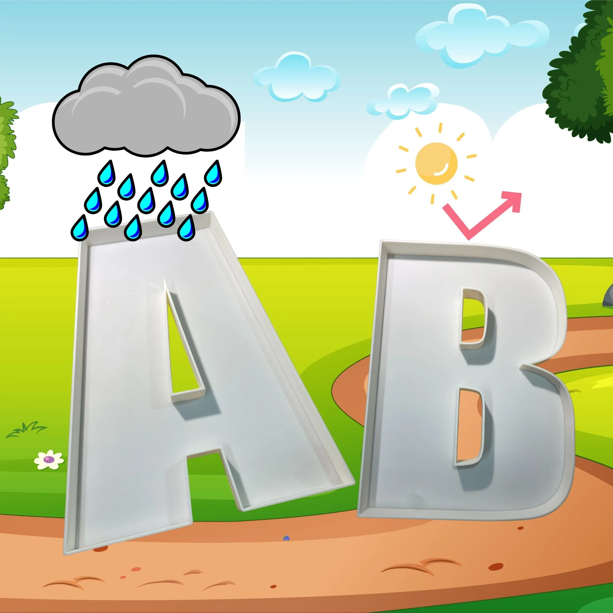 Image showing uv and rain are resistant to the letters