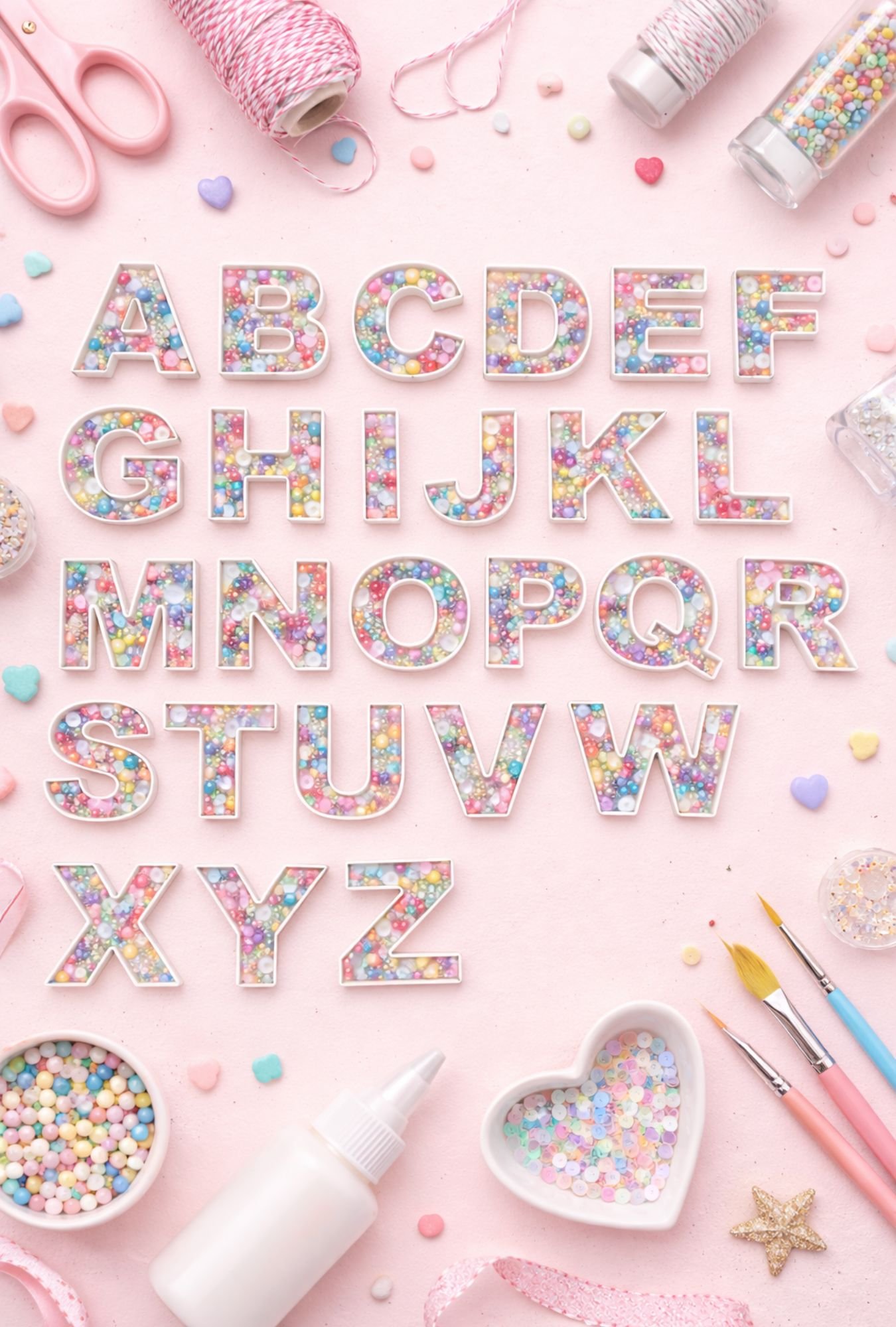 white 3d printed letters for creative projects