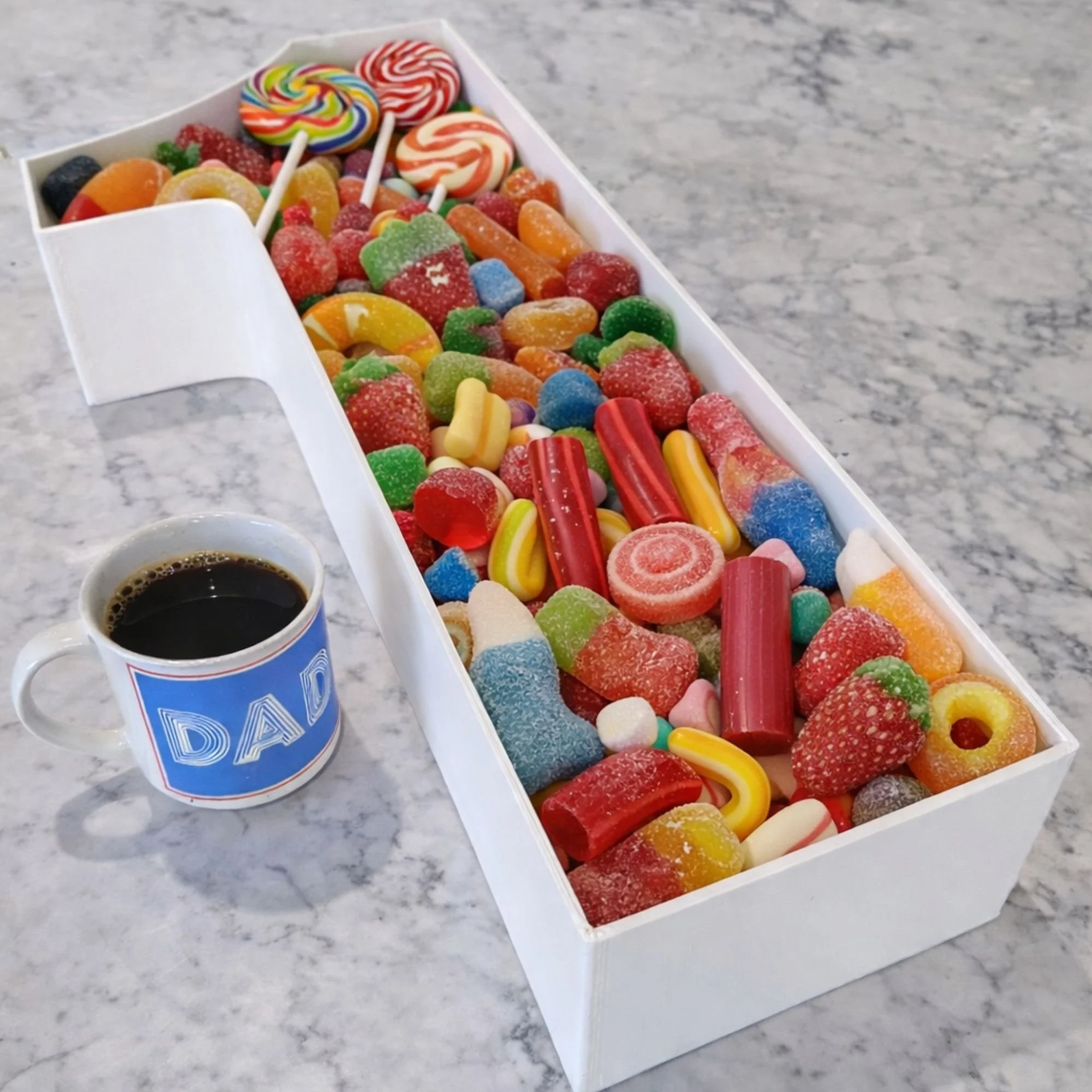 White Fillable Number 1 – 60cm Large Number Tray for Parties