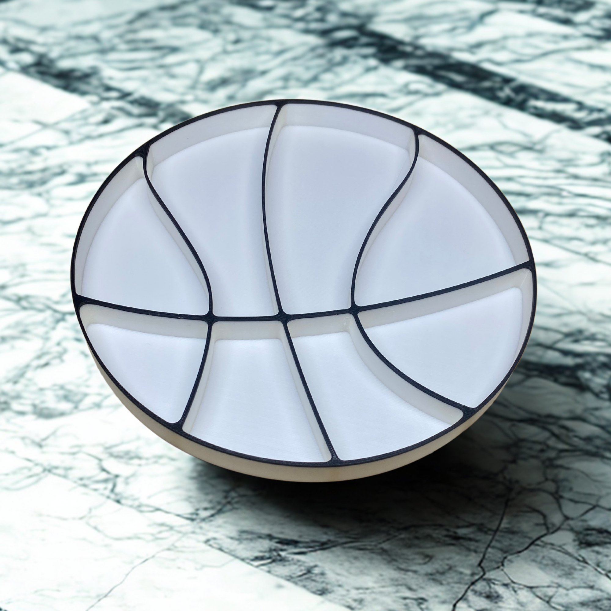 3D printed basketball tray filled with lollies and treats