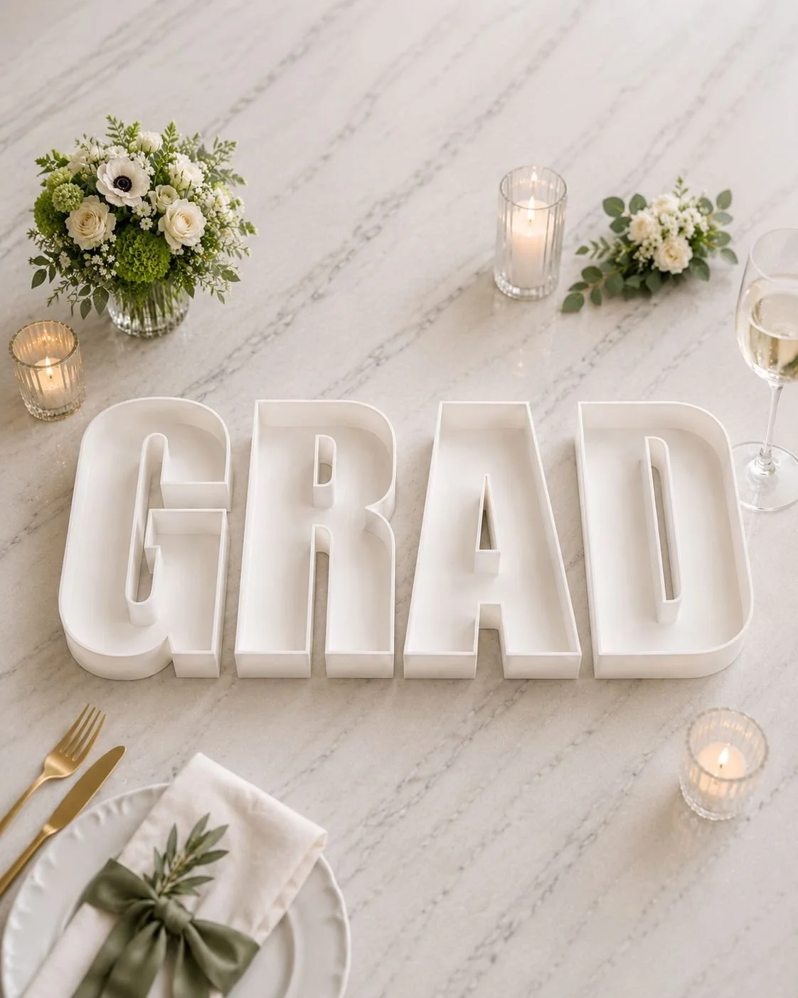 GRAD Fillable Letter Trays | Graduation Charcuterie & Dessert Display