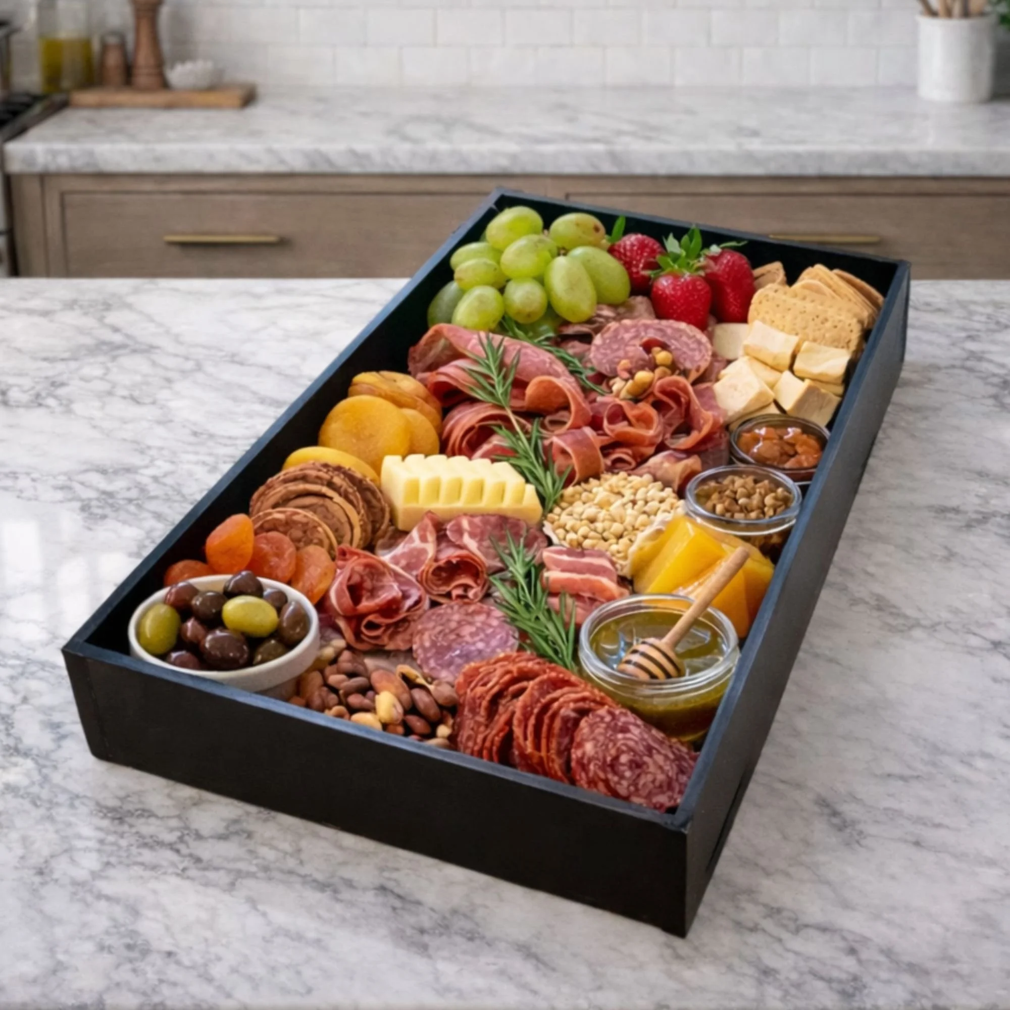Black Acrylic Tiramisu Tray – Large Catering  Dessert Display Tray