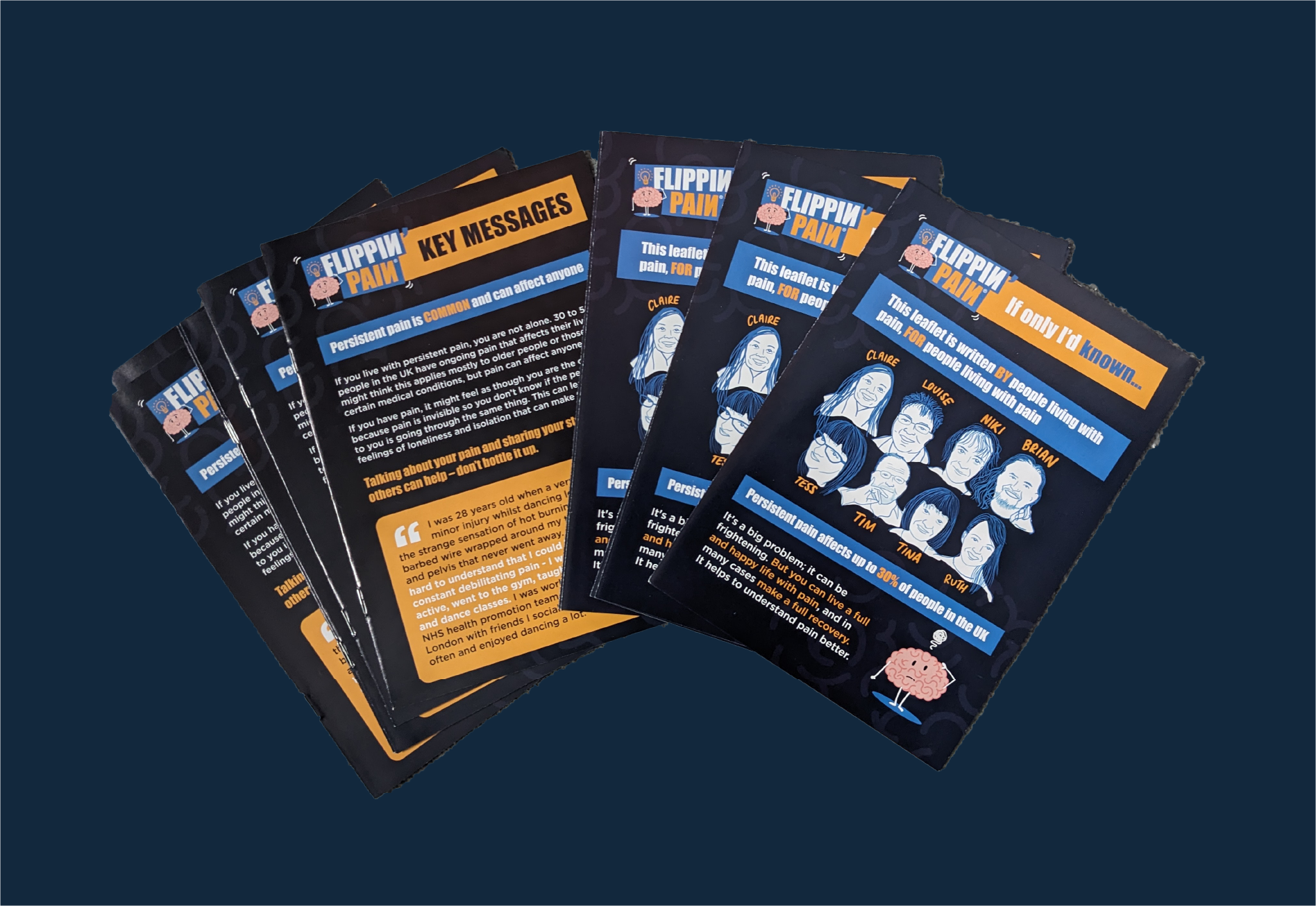 Flippin' Pain leaflets.