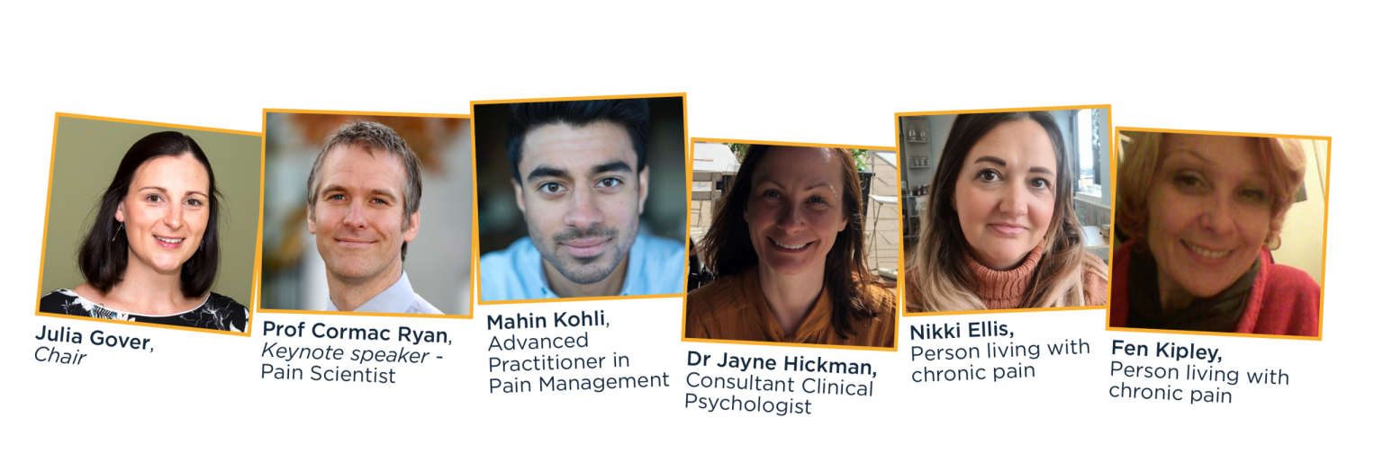 Photographs of people on the panel: Julia Gover, Professor Cormac Ryan, Mahin Kohli, Dr Jayne Hickman, Nikki Ellis and Fen Kipley.