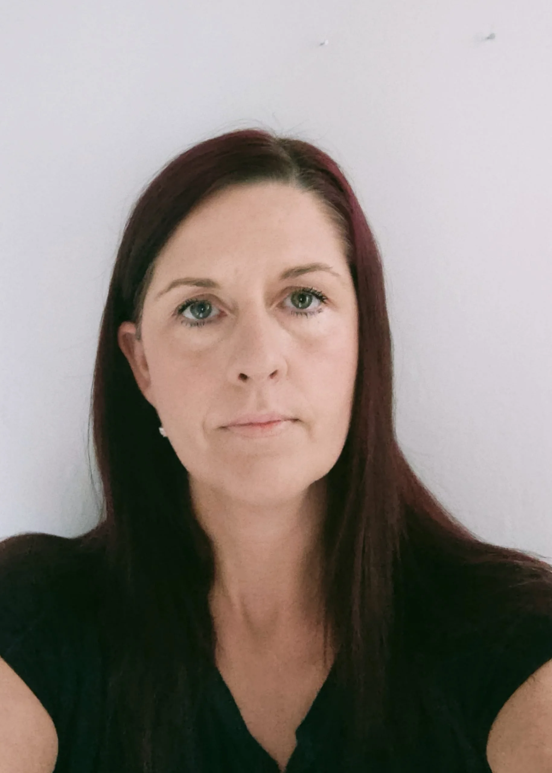 Shelley smiling at the camera.