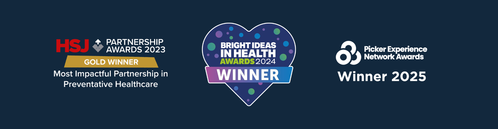 HSJ Gold Winner, Bright Ideas in Health Awards Winner, Patient Experience Awards Winner