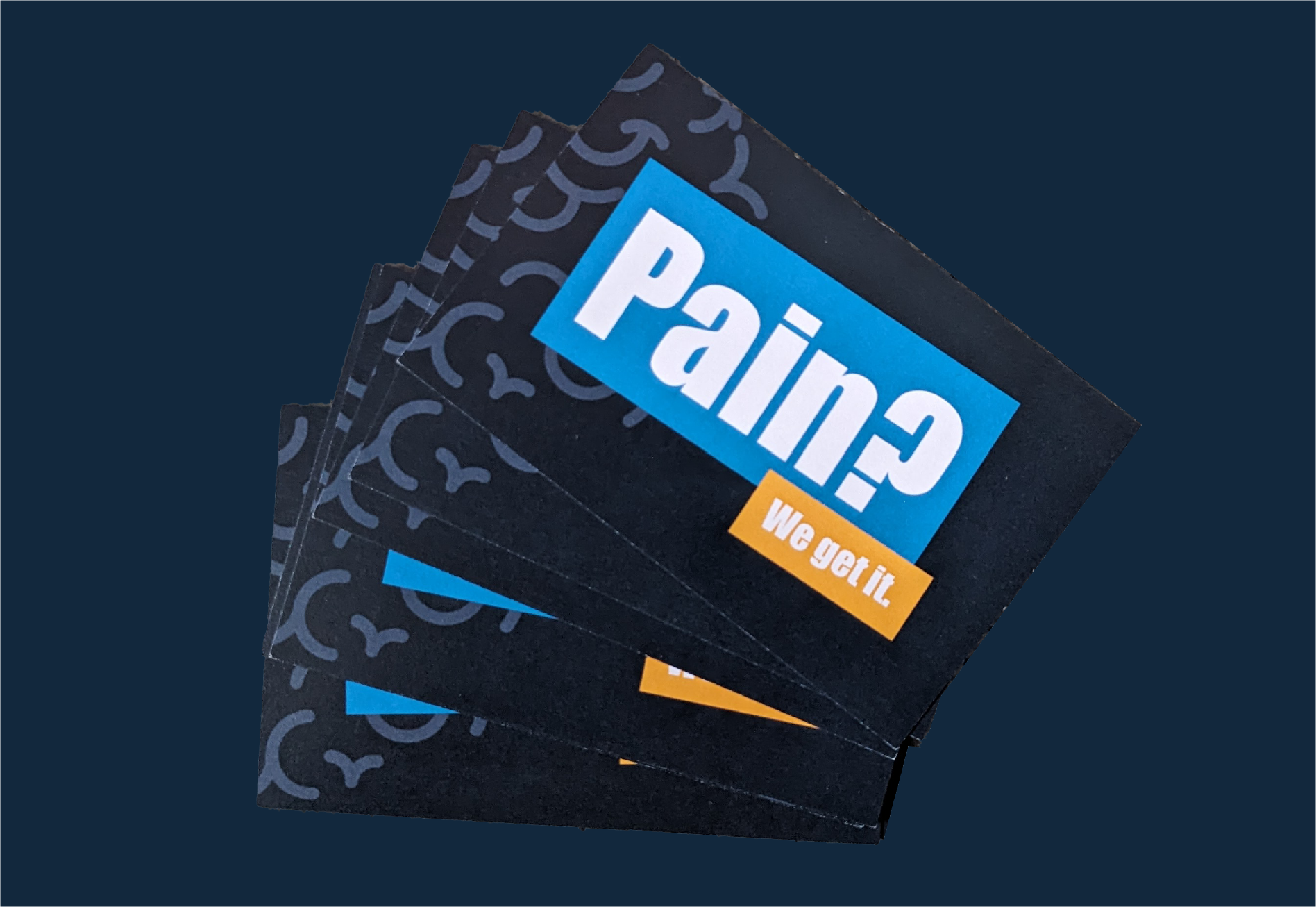 Flippin' Pain business cards.
