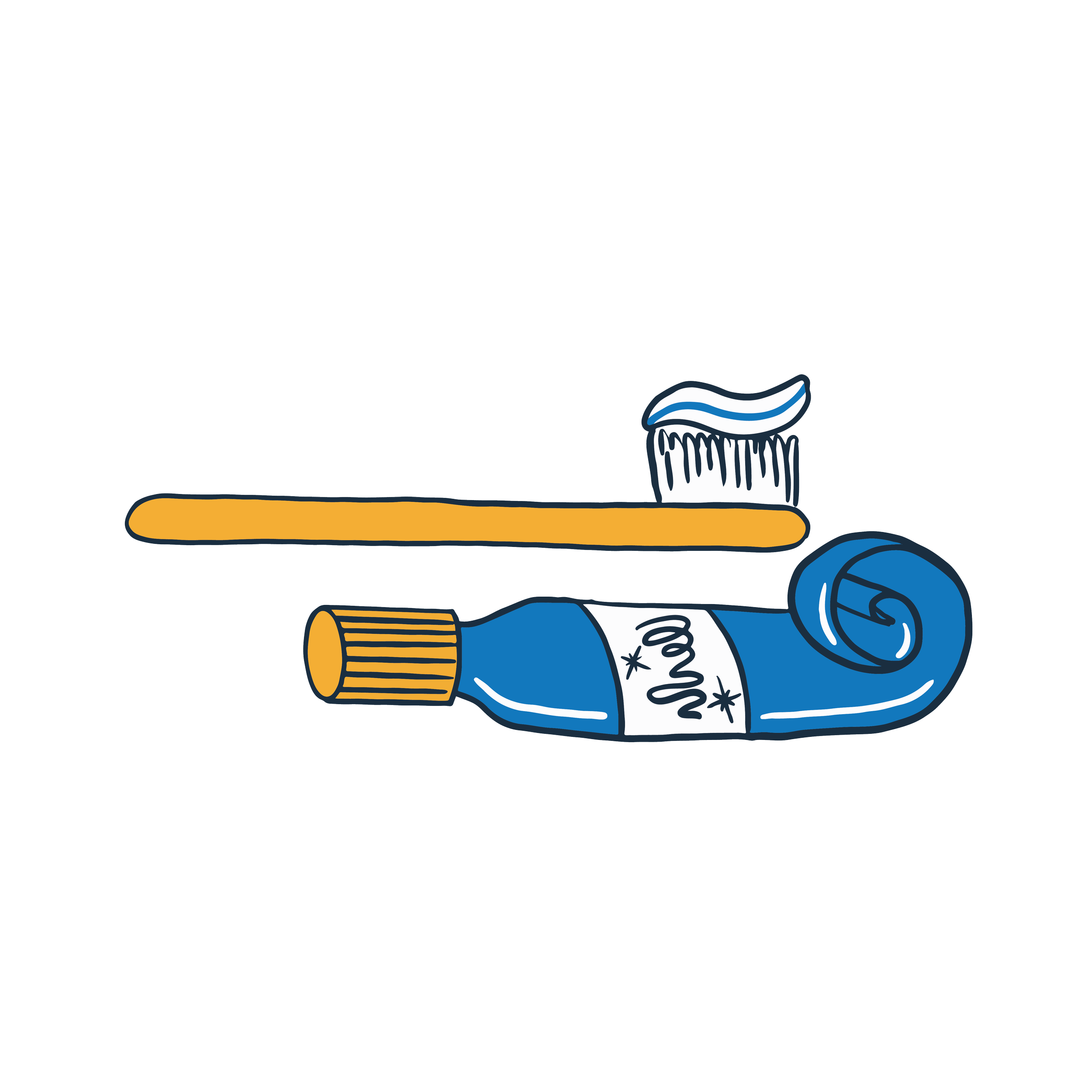 an illustration of a toothbrush and toothpaste