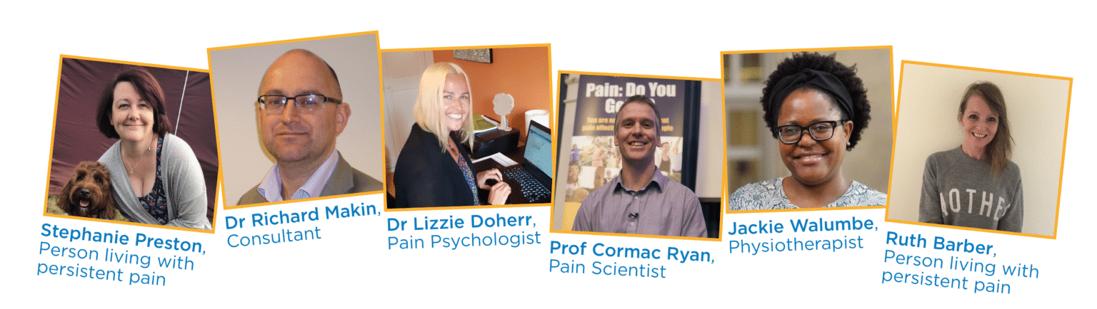 Photographs of the panellists at this event: Stephanie Preston, Dr Richard Makin, Dr Lizzie Doherr, Prof. Cormac Ryan, Jackie Walumbe and Ruth Barber.