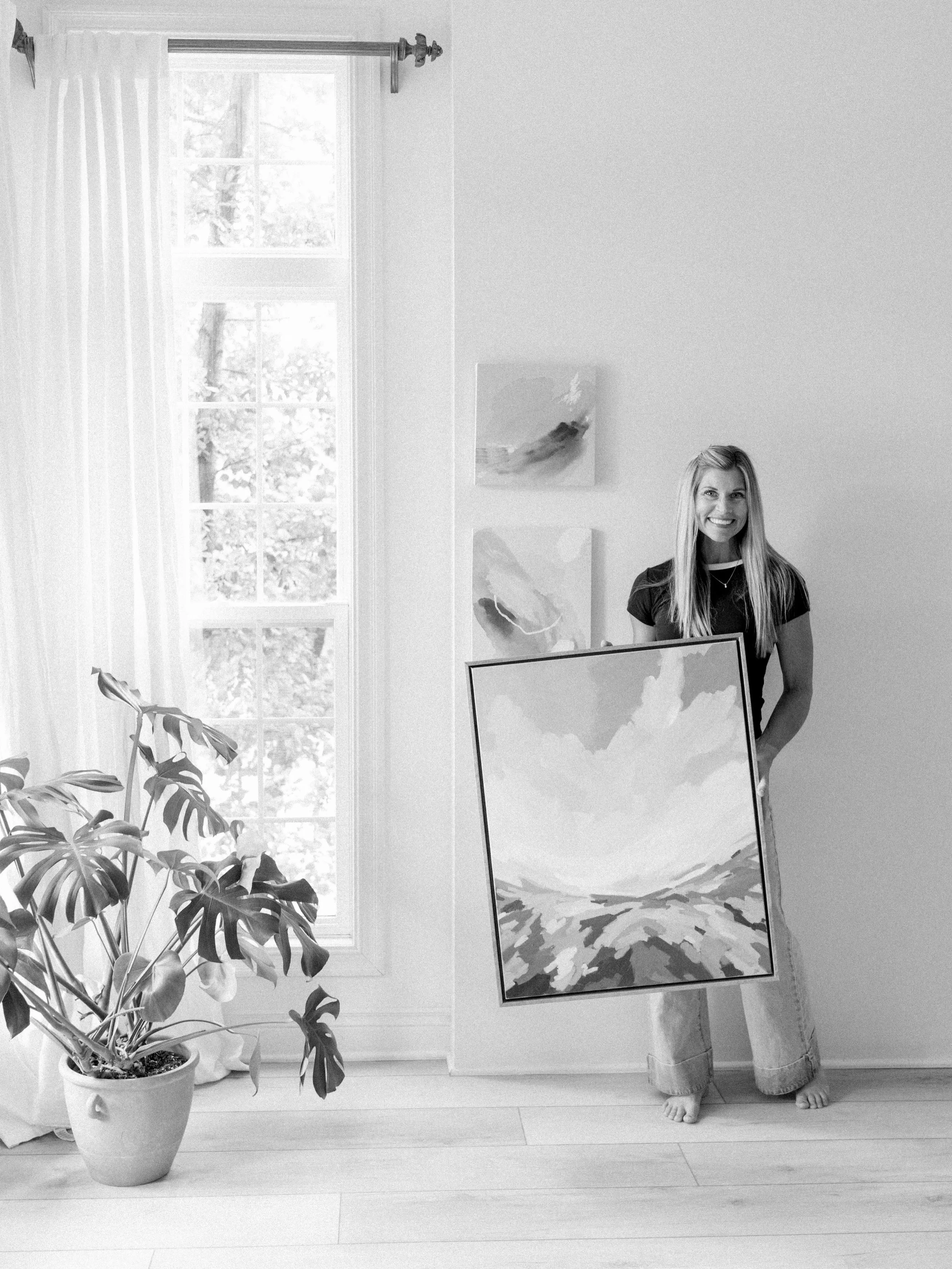 When it feels just as exciting to send off a painting to its new home as it feels sad to see it leave, that&rsquo;s when I know it&rsquo;s a loved and cherished work! ❤️ This piece called &ldquo;Spacious Places&rdquo; is all wrapped up and ready to b