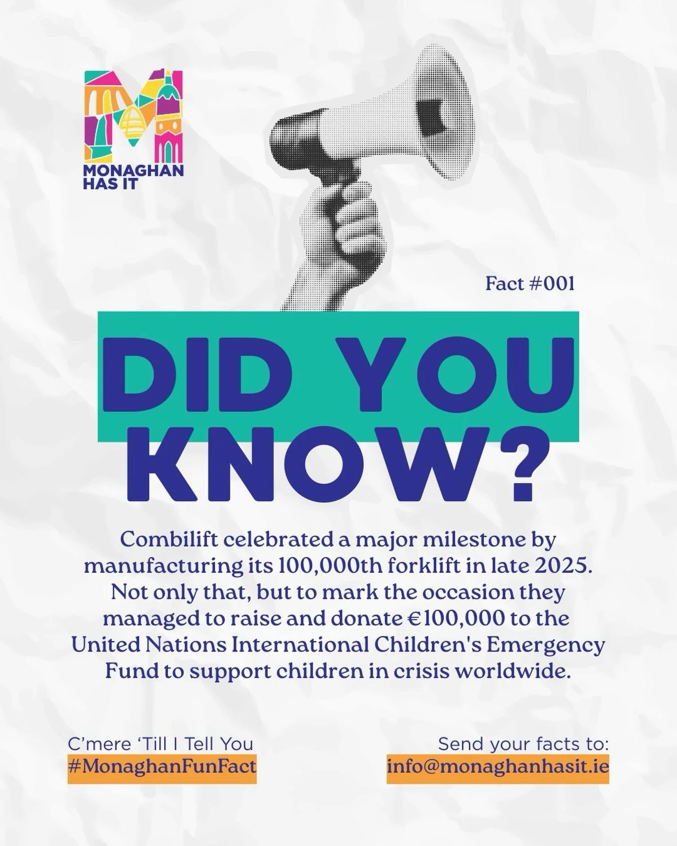 ❓Did You Know❓

We are going to hit you with a weekly Monaghan fun fact.

If you have any interesting Monaghan trivia that you would like us to share, be sure to email it to 📧 info@monaghanhasit.ie or let us know in the comments ⤵️

#MonaghanHasIt #