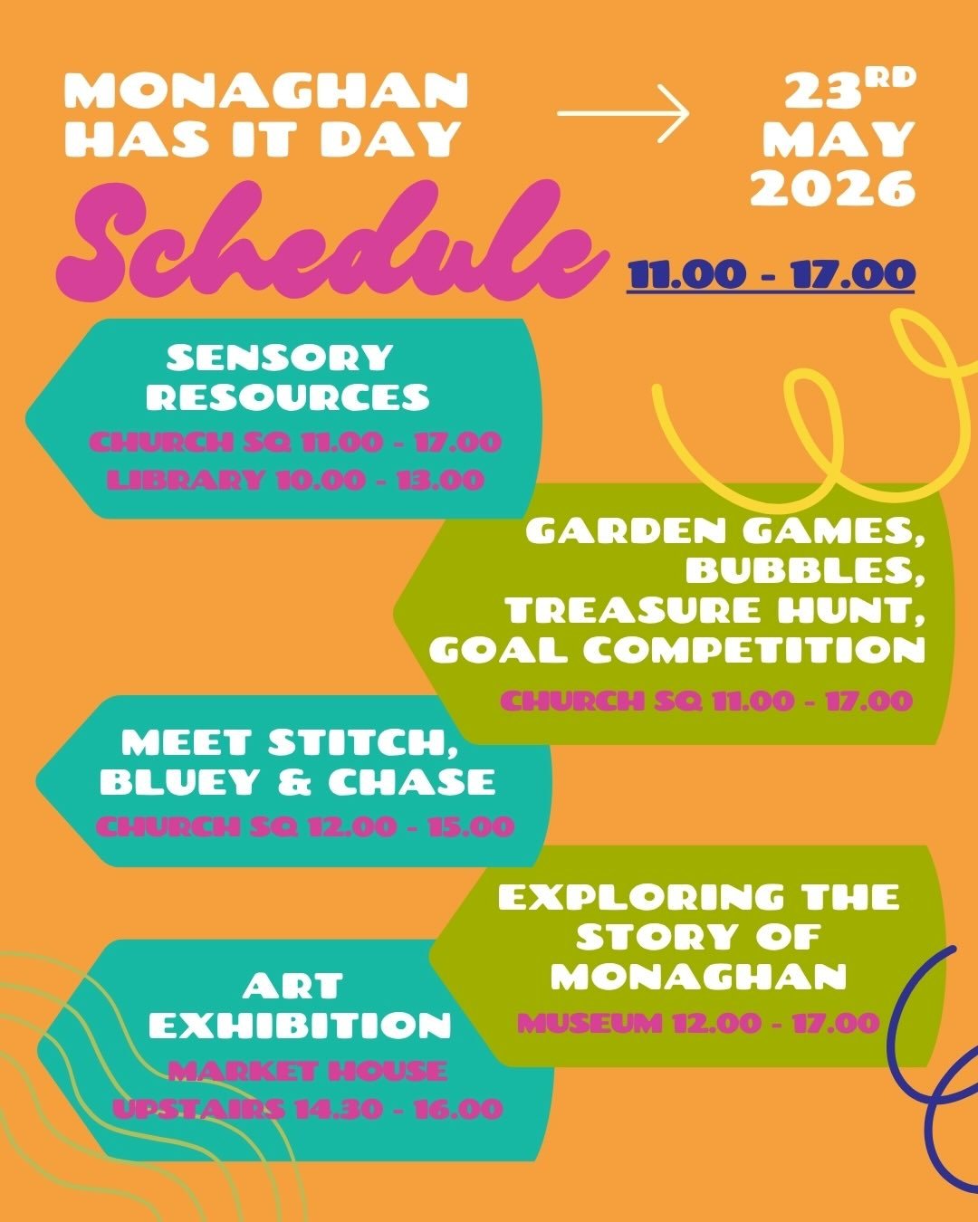 🥳 It&rsquo;s nearly here &ndash; MHI Day is THIS Saturday 23rd May! 🥳

Get ready to celebrate all things Monaghan 💙

Join us in the heart of town for an action-packed day full of live music, performances, family fun, community groups, and so much 