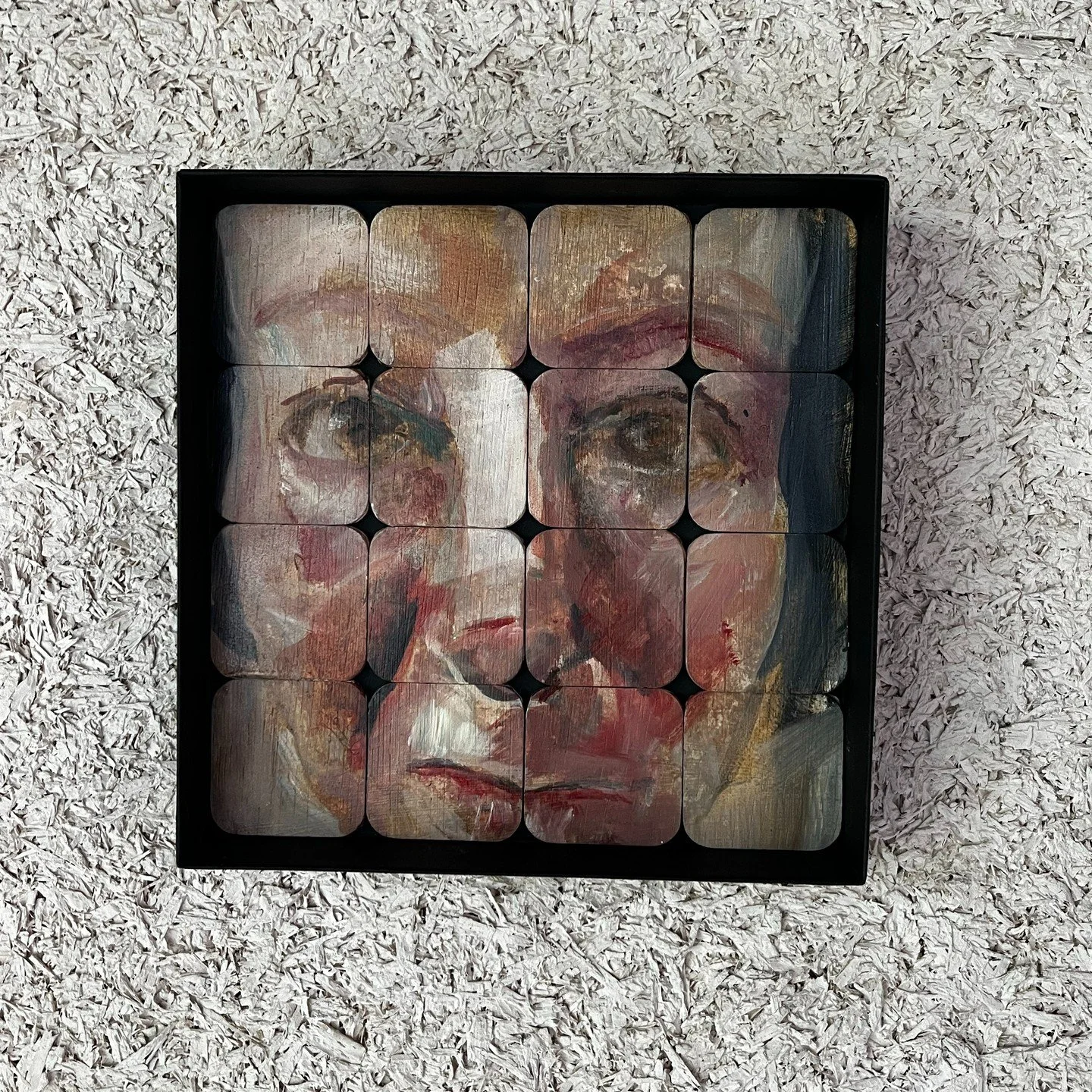 puzzling portrait #selfportraitpainting #selfportraitpuzzle #contemporary_art #contemporarypainting #artcollectors