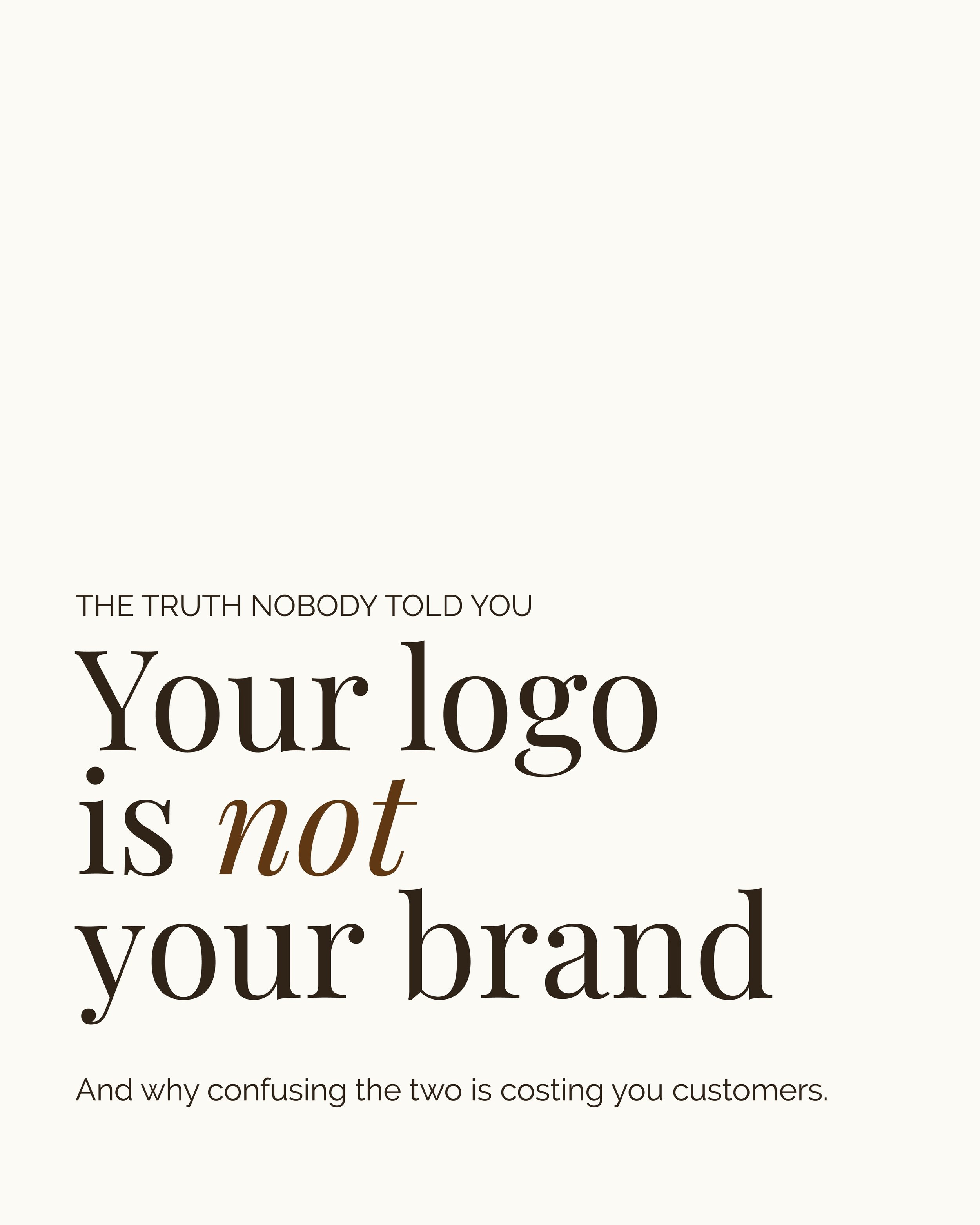 A logo cannot save a weak brand experience. ❌

Too often, businesses spend thousands of dollars (and months of time) on a beautiful, shiny new logo. They launch it with pride, expecting sales to skyrocket... only to realize nothing really changed.

W